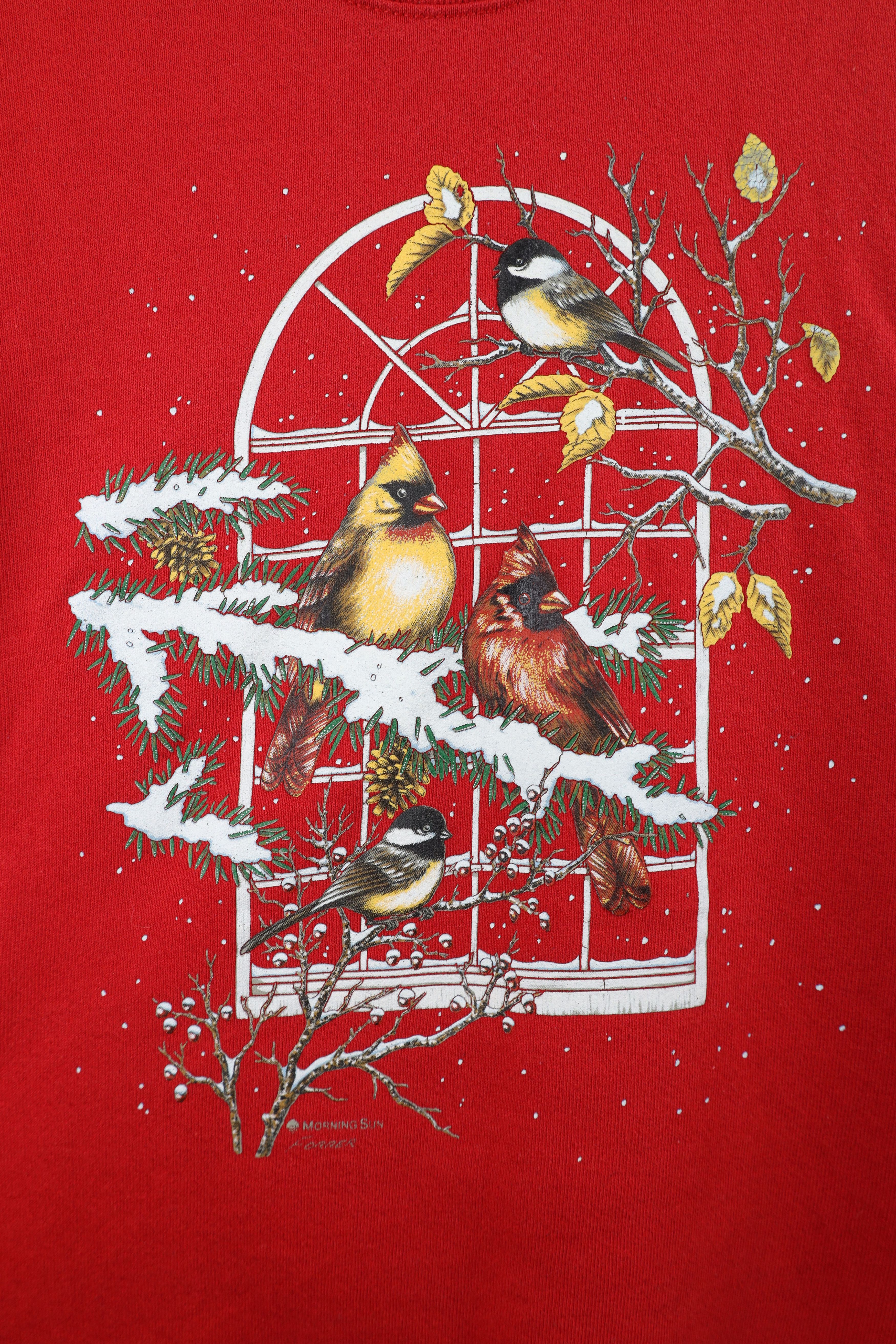 Vintage Vintage 90s Streetwear Christmas Snow Birds Sweatshirt USA Size XL / US 12-14 / IT 48-50 - 4 Thumbnail
