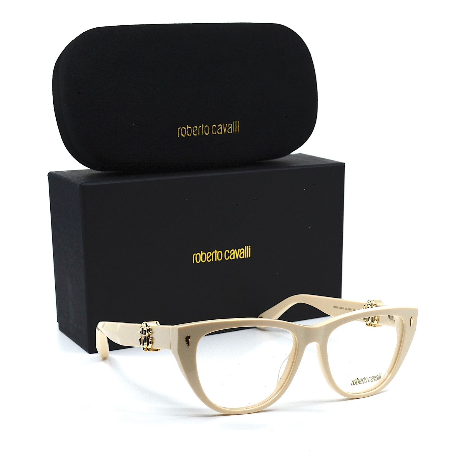 Roberto Cavalli NEW ROBERTO CAVALLI VRC045 09X7 IVORY EYEGLASSES FRAME Size ONE SIZE - 1 Thumbnail