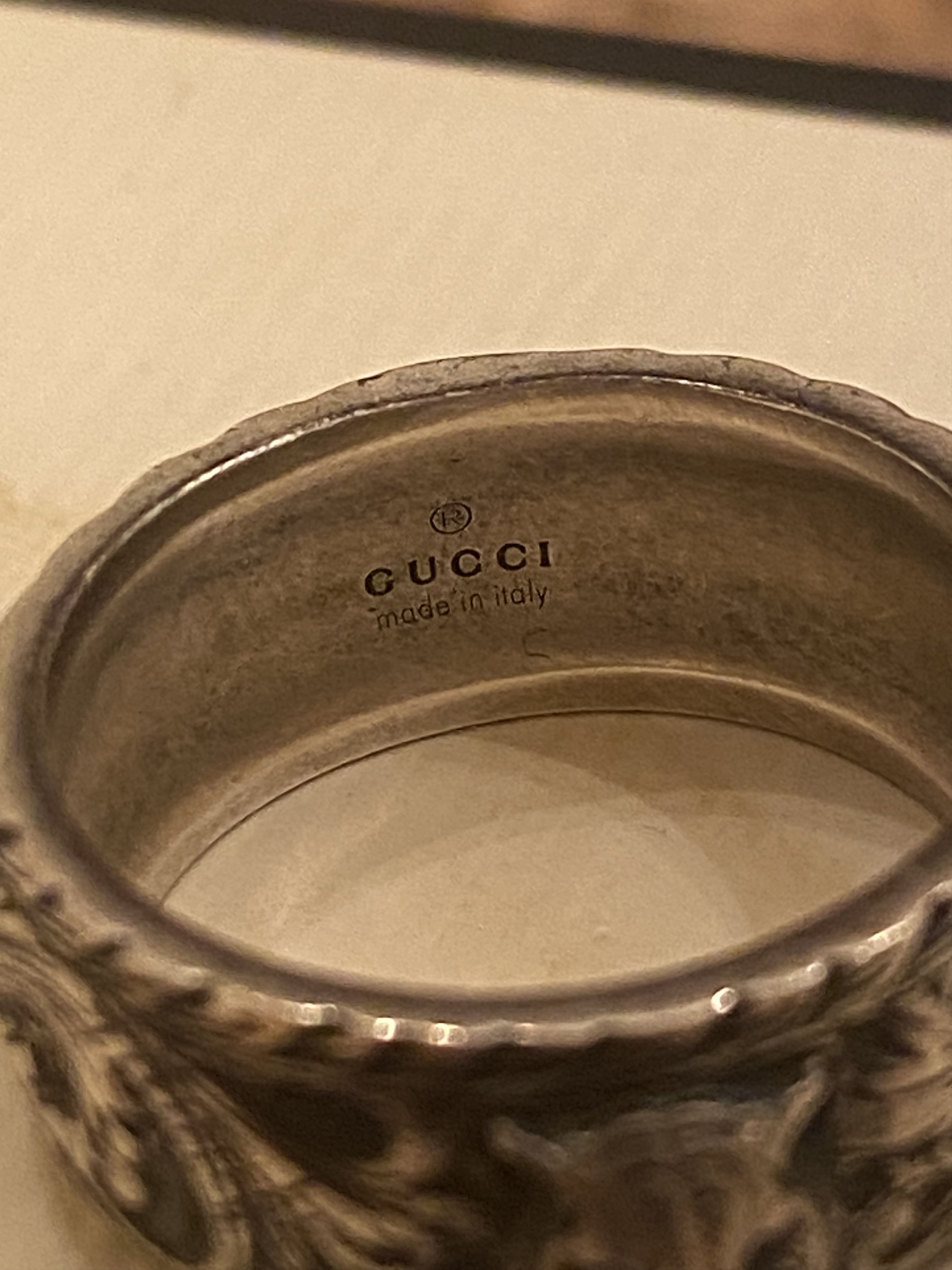 Gucci Thin silver ring with feline head Size ONE SIZE - 3 Thumbnail
