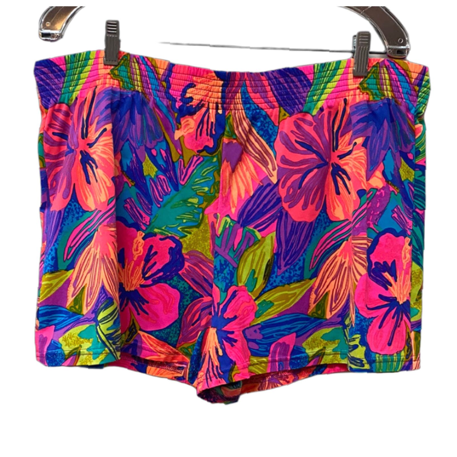 VINTAGE Ocean Pacific Nylon Hawaiian Multi-Color Floral L Women's L USA