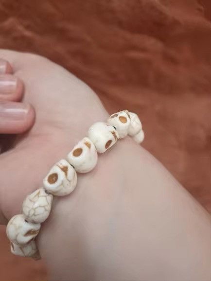 Vintage 17 cmSkeleton Beaded Bracelet White Size ONE SIZE - 4 Thumbnail