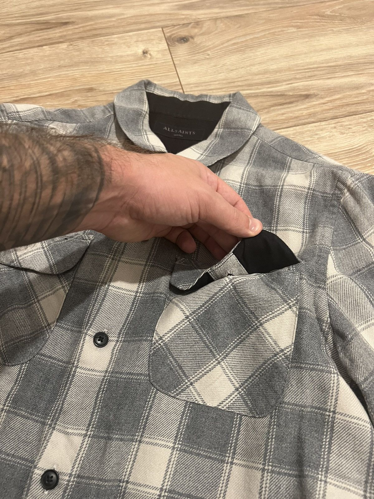 Allsaints Shirt Button Up Allsaints Streetwear Y2K Drill Size US S / EU 44-46 / 1 - 9 Thumbnail