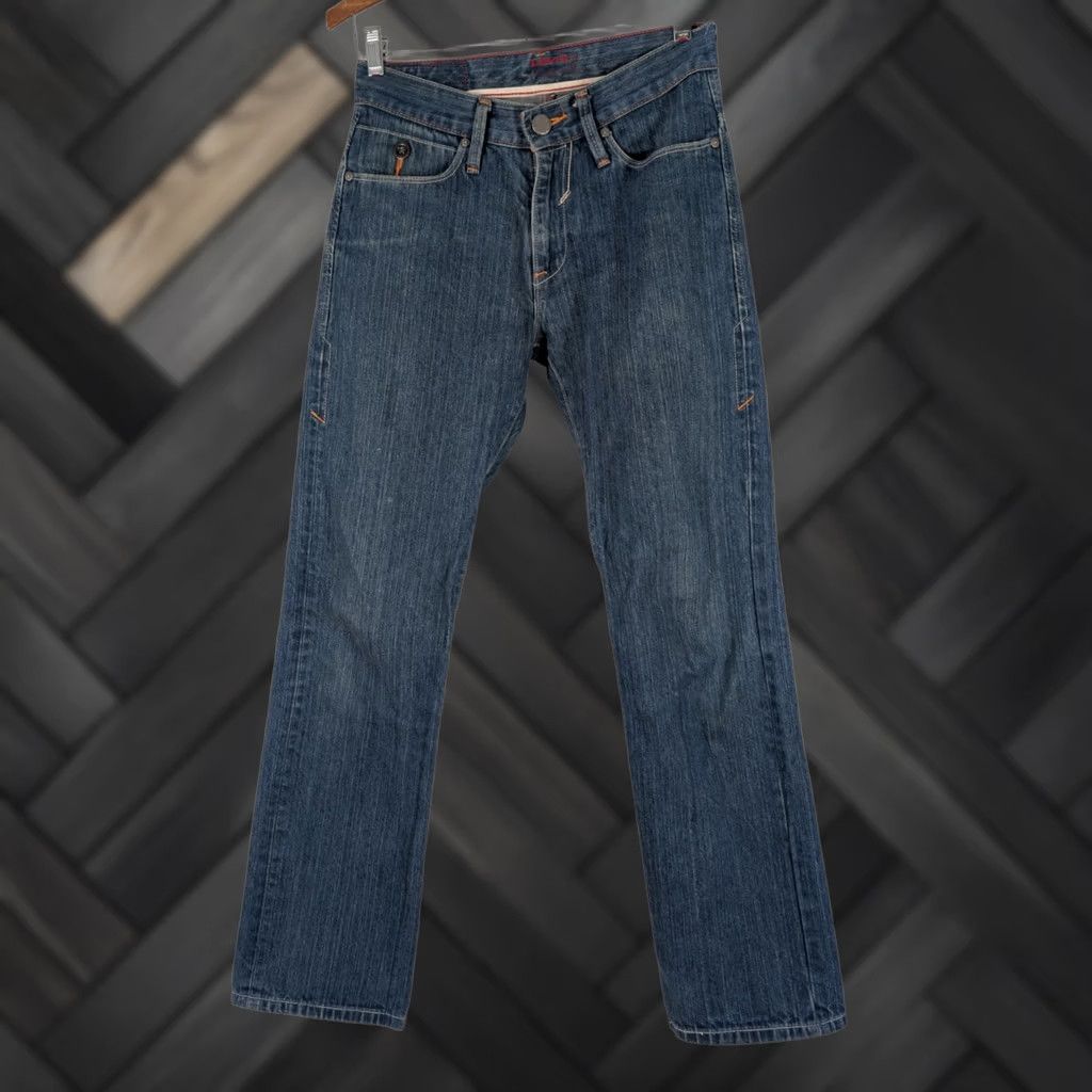Levi's VINTAGE Levi's RED JEANS Indigo Wash Deconstructed Embroidered Denim 90s Y2K Streetwear Unisex Adult 29x30 Blue Mens Womens Girls Boys Size US 29 - 1 Thumbnail