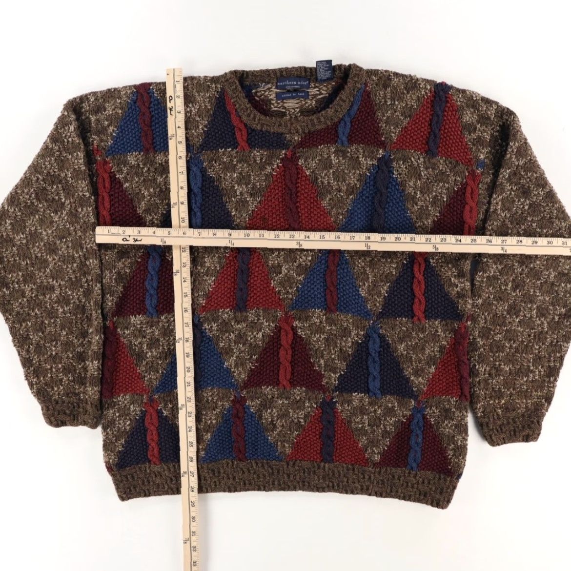 Vintage VTG Northern isles Hand Knit 3D Chunky Solid Long Sleeve Sweater Men's 2XL Shirt Size US XXL / EU 58 / 5 - 3 Thumbnail