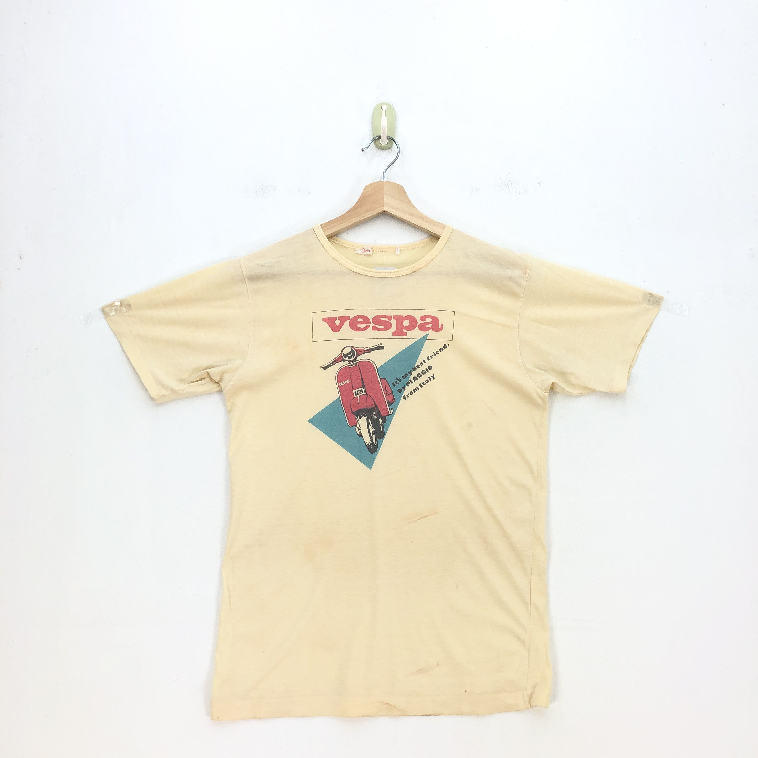 Japanese Brand Vintage 80s Vespa TShirt Motorcycle Piaggio Italy Racing Tee Size US S / EU 44-46 / 1 - 1 Thumbnail