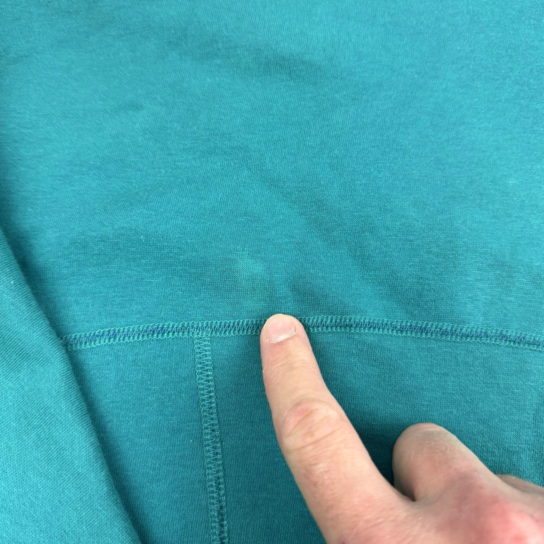 Vintage Vintage LL Bean Jacket Sweatshirt Adult Large Teal Quarter Zip Pullover 90s USA Size US L / EU 52-54 / 3 - 6 Thumbnail