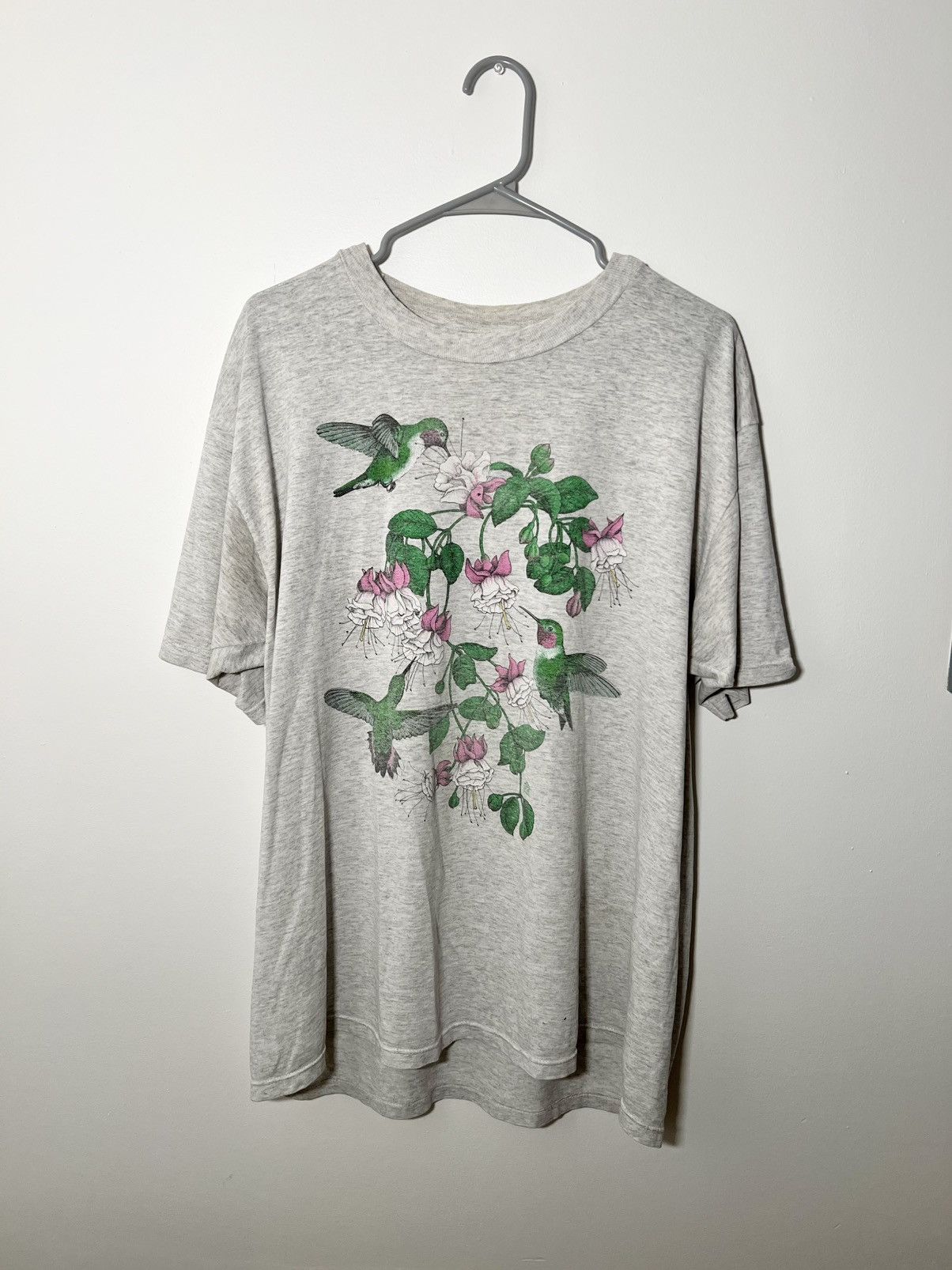 Vintage Vintage Bird + Flower Print T-Shirt Size US XL / EU 56 / 4 - 1 Thumbnail