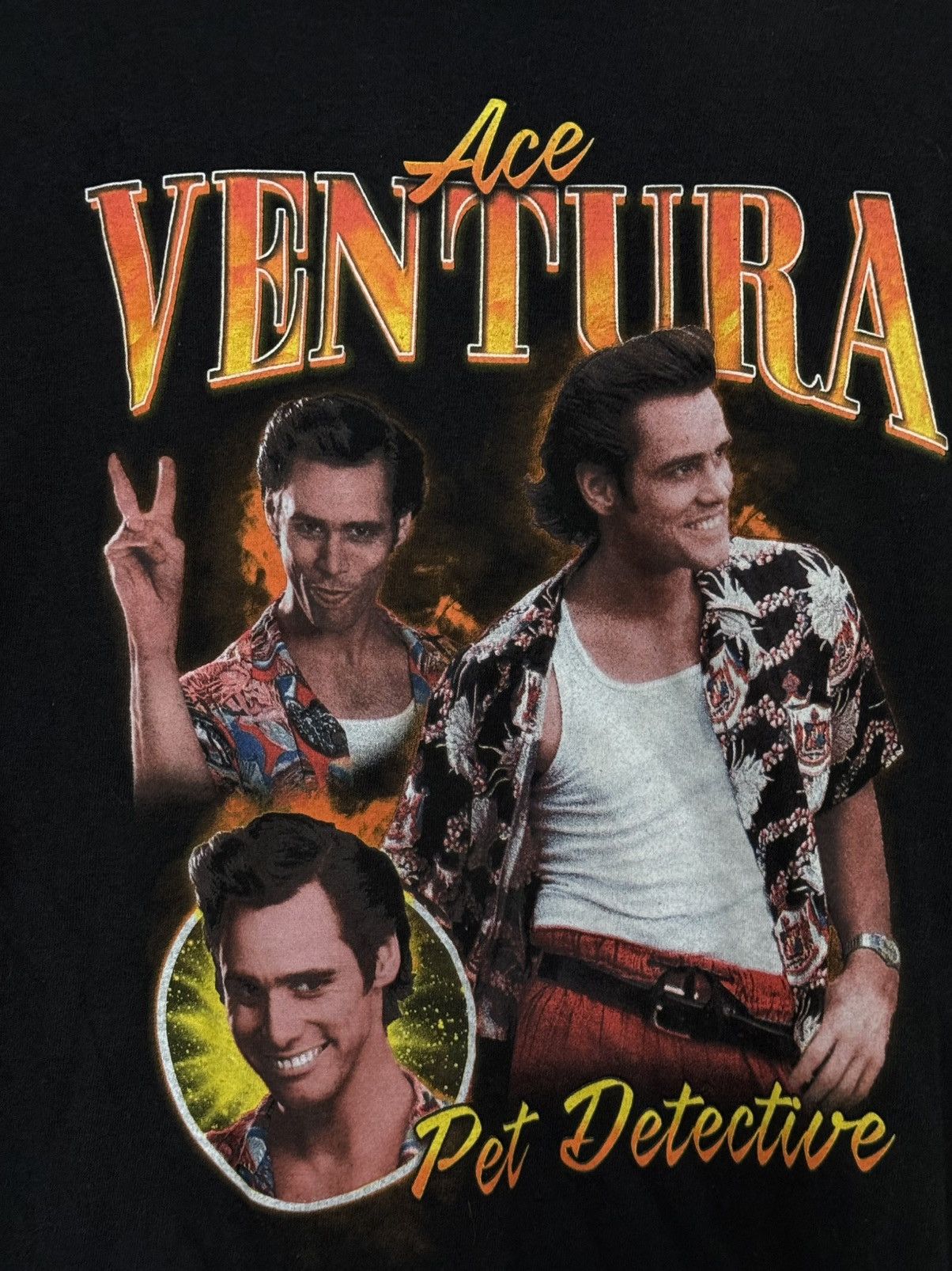 Vintage Ace Ventura Pet Detective Jim Carrey Portrait Tee Black XL Size US XL / EU 56 / 4 - 2 Thumbnail
