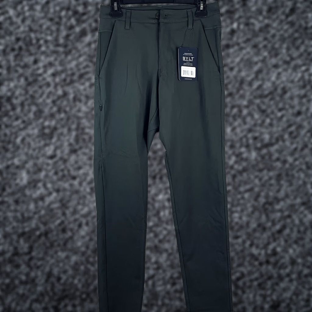 Vintage BYLT Everyday Pant 2.0 Slim Fit Pants Mens 30 Tall Green NWT Chino Plain Front Flat Front Pockets 31in Inseam Size US 30 / EU 46 - 1 Thumbnail