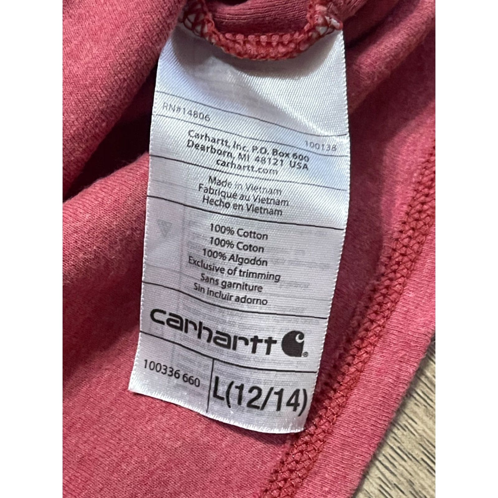 Carhartt Carhartt Shirt Women L Red V-Neck Shot Sleeve T-Shirt; Pullover Casual Solid Modern Basic Fall Spring Summer Regular Size L / US 10 / IT 46 - 6 Thumbnail