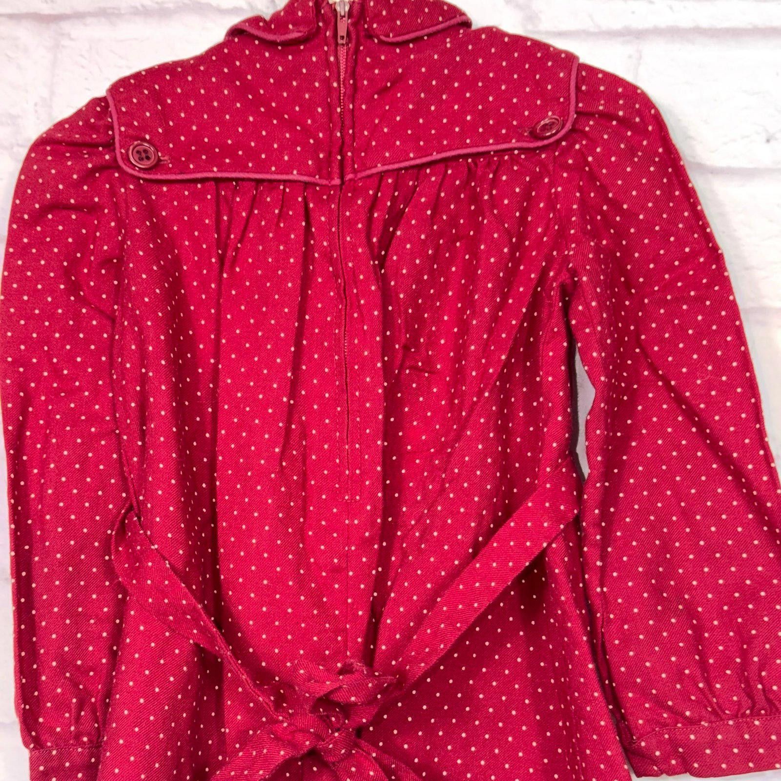 Other Vintage Le Monde des Enfants Burgundy Polka Dot Dress Size 5 Size ONE SIZE - 5 Thumbnail