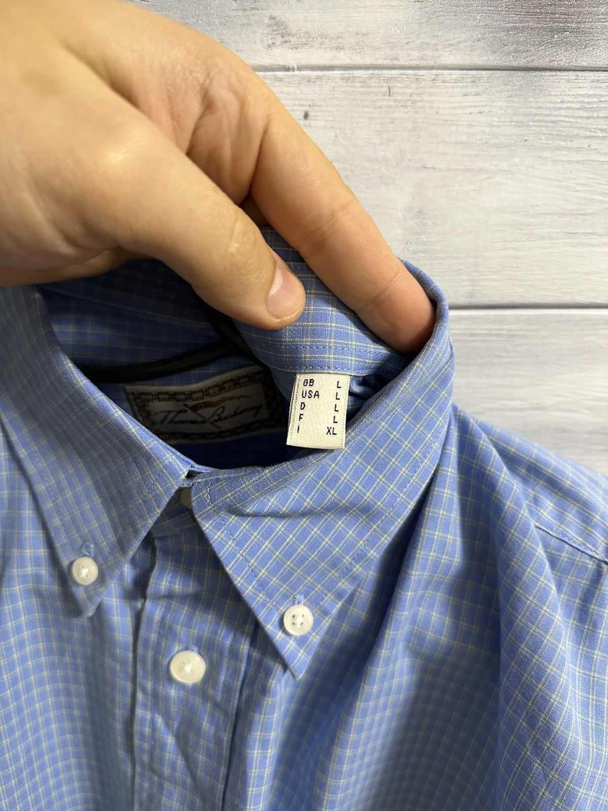 Burberry Rare Luxury Shirt Thomas Burberry Vintage Size L Size US L / EU 52-54 / 3 - 9 Thumbnail