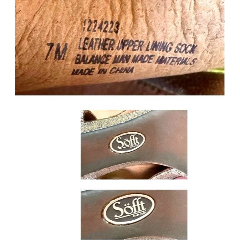 Other Softt Heels 7M Gold Metallic Peep Toe Slingbacks Leather Upp Size US 7 / IT 37 - 11 Thumbnail