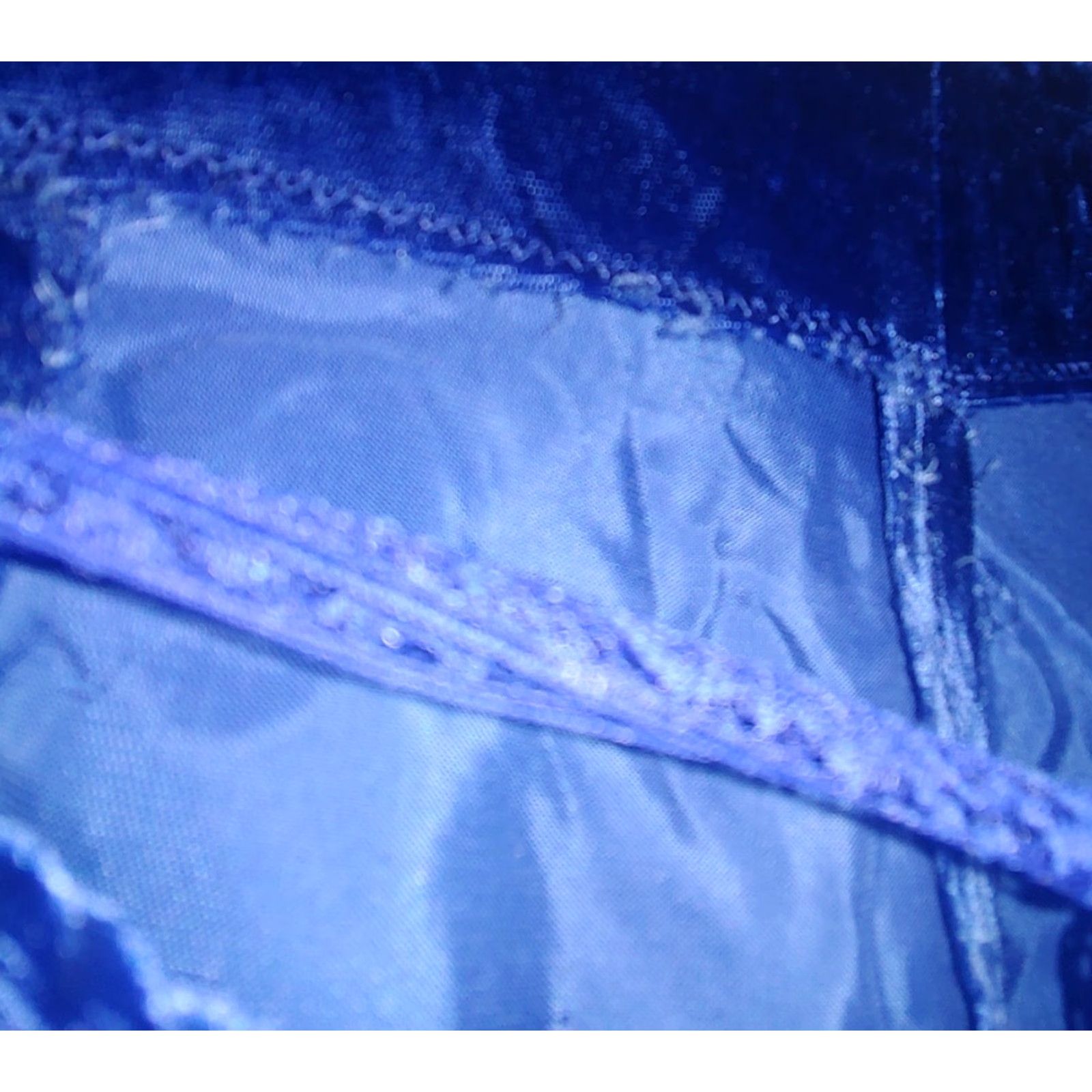 Velvet VINTAGE 1970s Skirt XS Handmade Blue Velvet Maxi Zip Ribbon Belt Long 27" Size 26" / US 2 / IT 38 - 6 Thumbnail