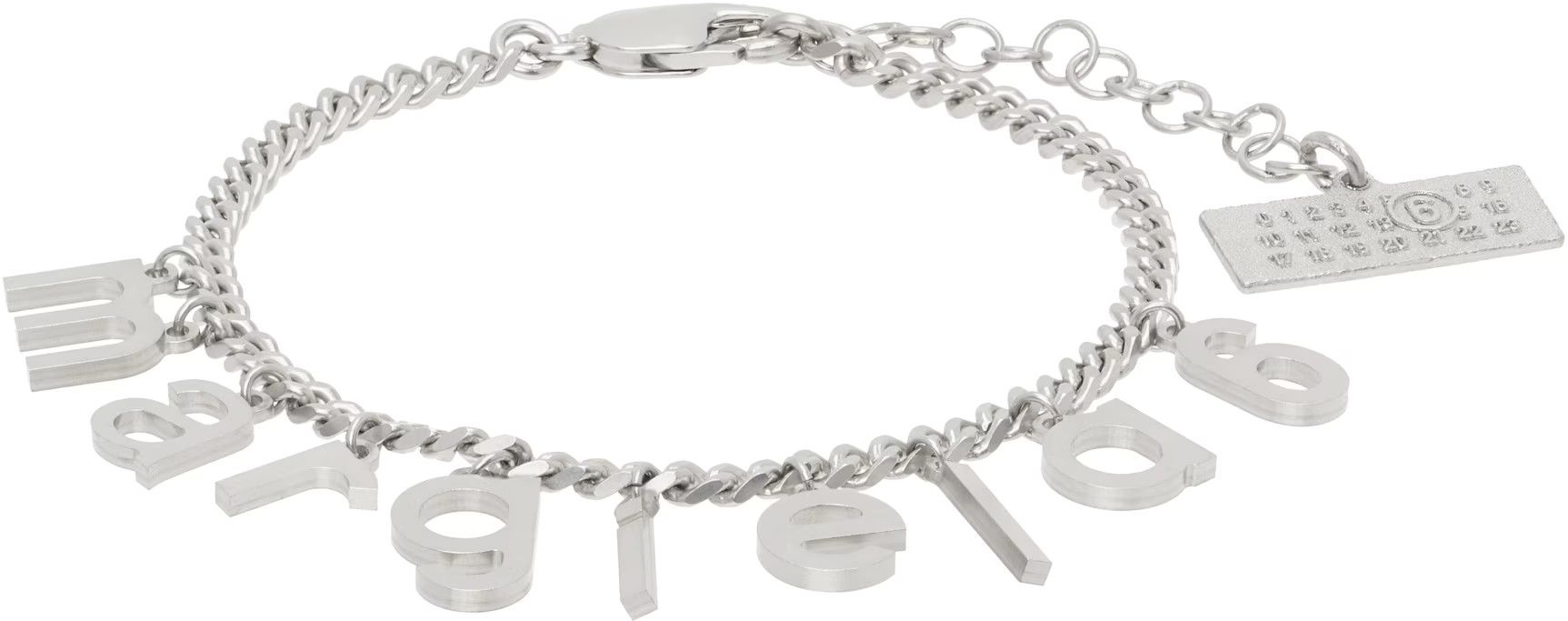 MM6 × Maison Margiela MM6 Maison Margiela Silver Letter Logo Bracelet Size ONE SIZE - 1 Thumbnail