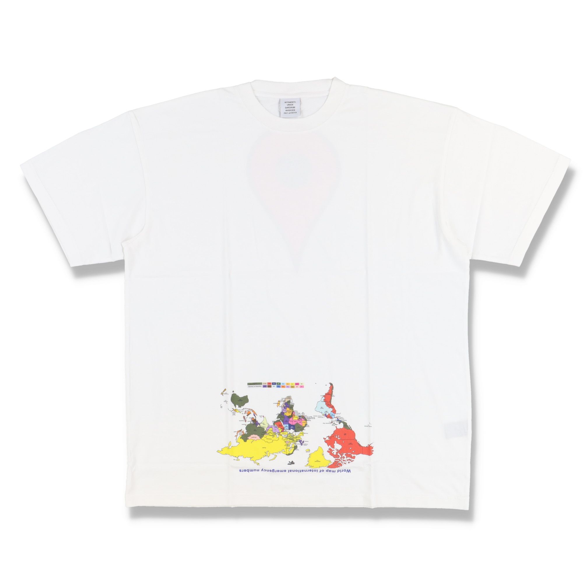 Pre-owned Vetements White Emergency Call Map Oversized T-shirt