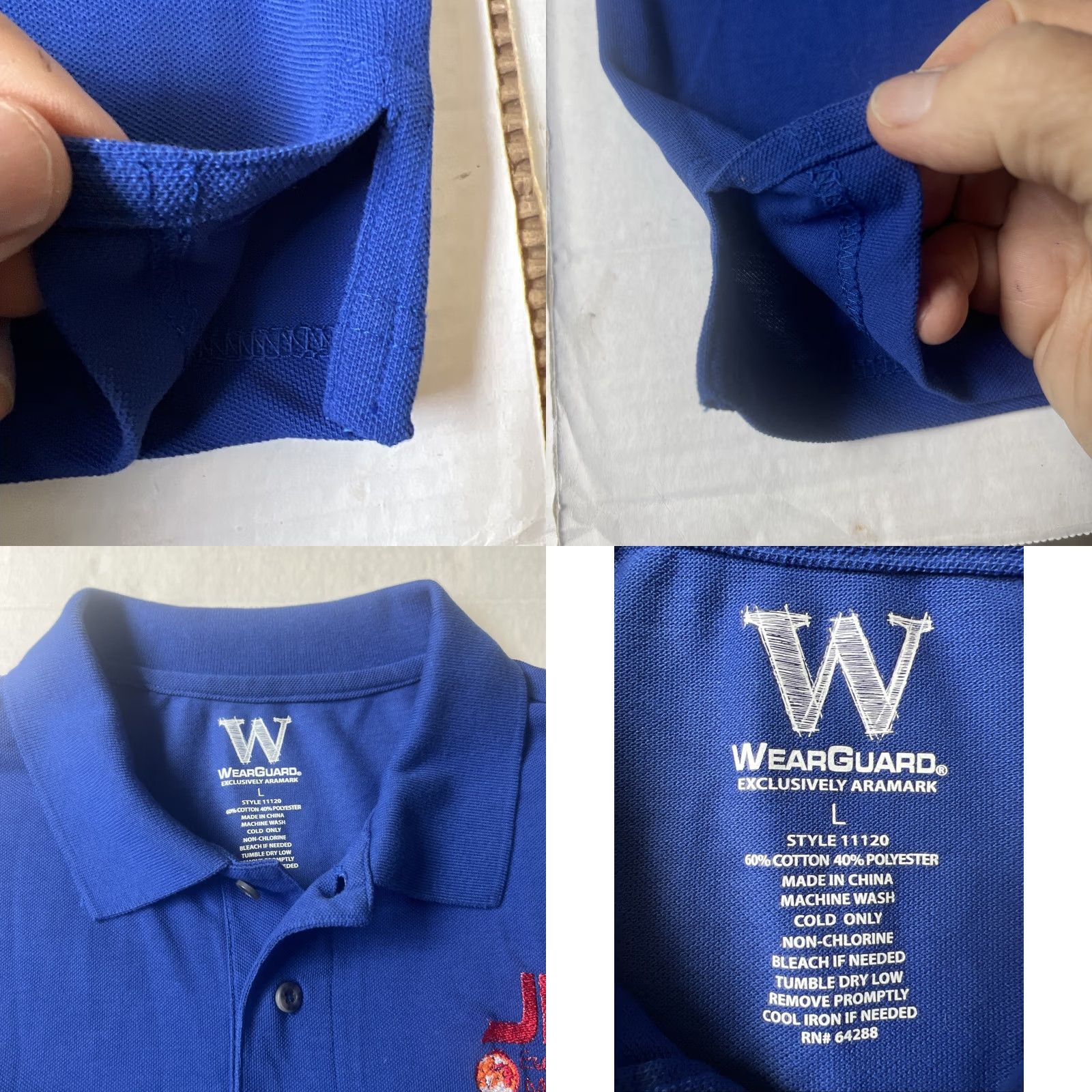 Vintage VINTAGE WearGuard Polo Shirt L Blue 100% Polyester Cotton Blend Short Sleeve Button Pocket Embroidered Logo Galaxy Space Mens Golf Size US L / EU 52-54 / 3 - 8 Thumbnail