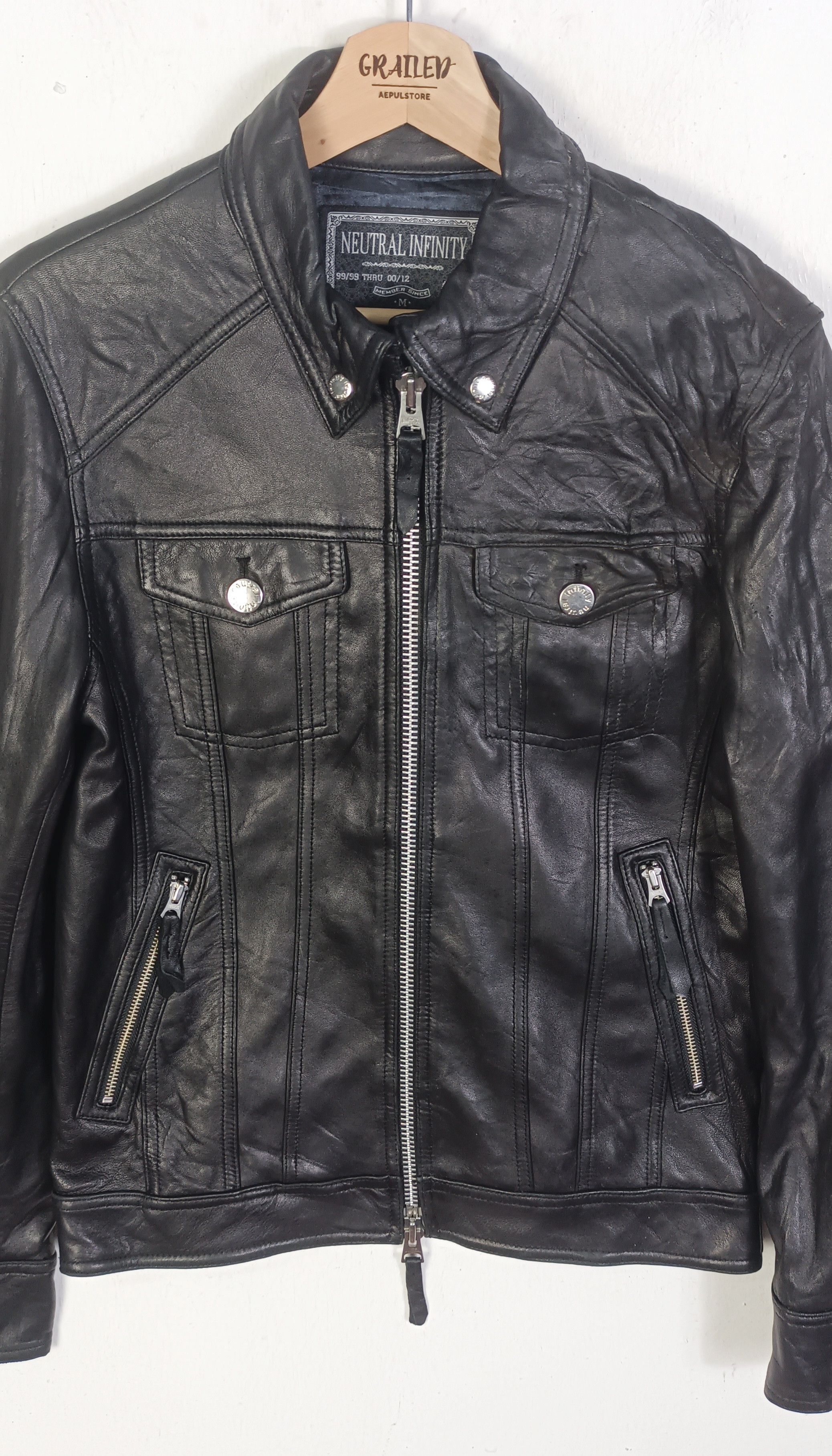 Japanese Brand Neutral Infinity Learther Men Jacket Size US M / EU 48-50 / 2 - 3 Thumbnail