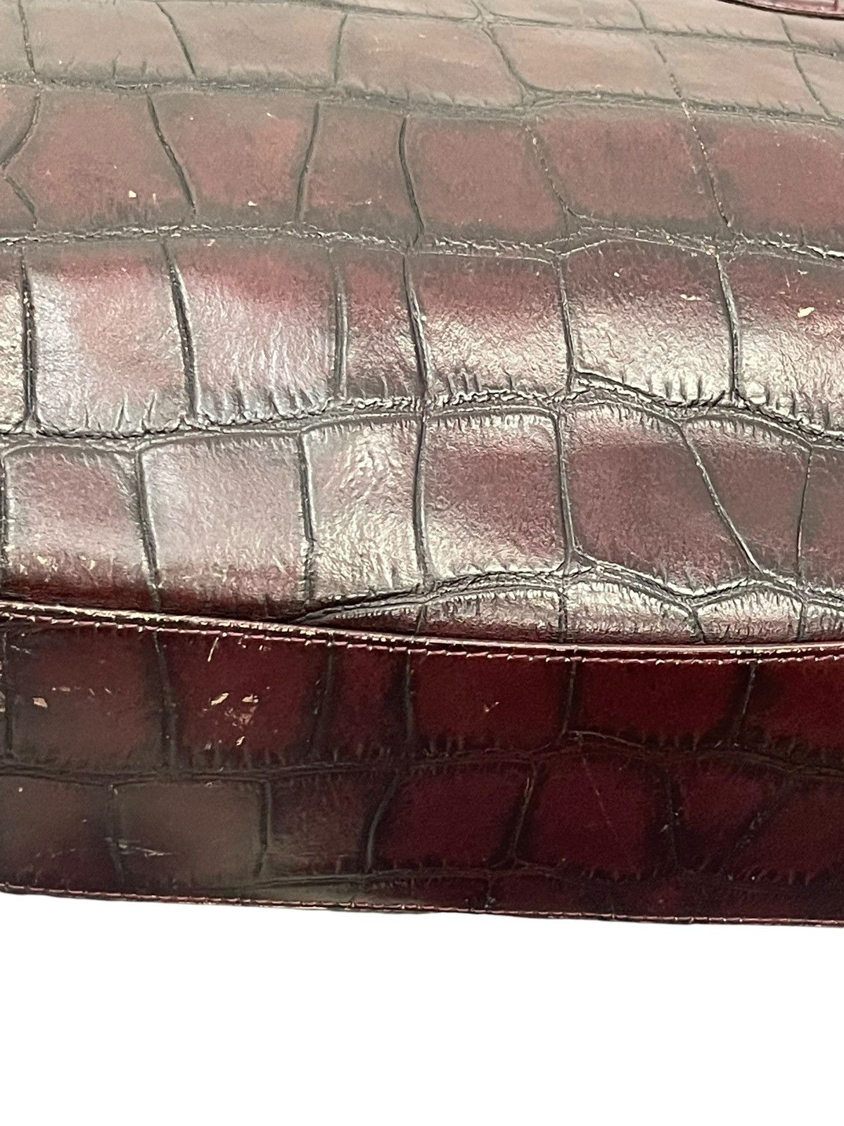 Genuine Leather Crocodile Embossed Patina Leather Jewels Shoulder Bag 1🟩1 Size ONE SIZE - 13 Thumbnail