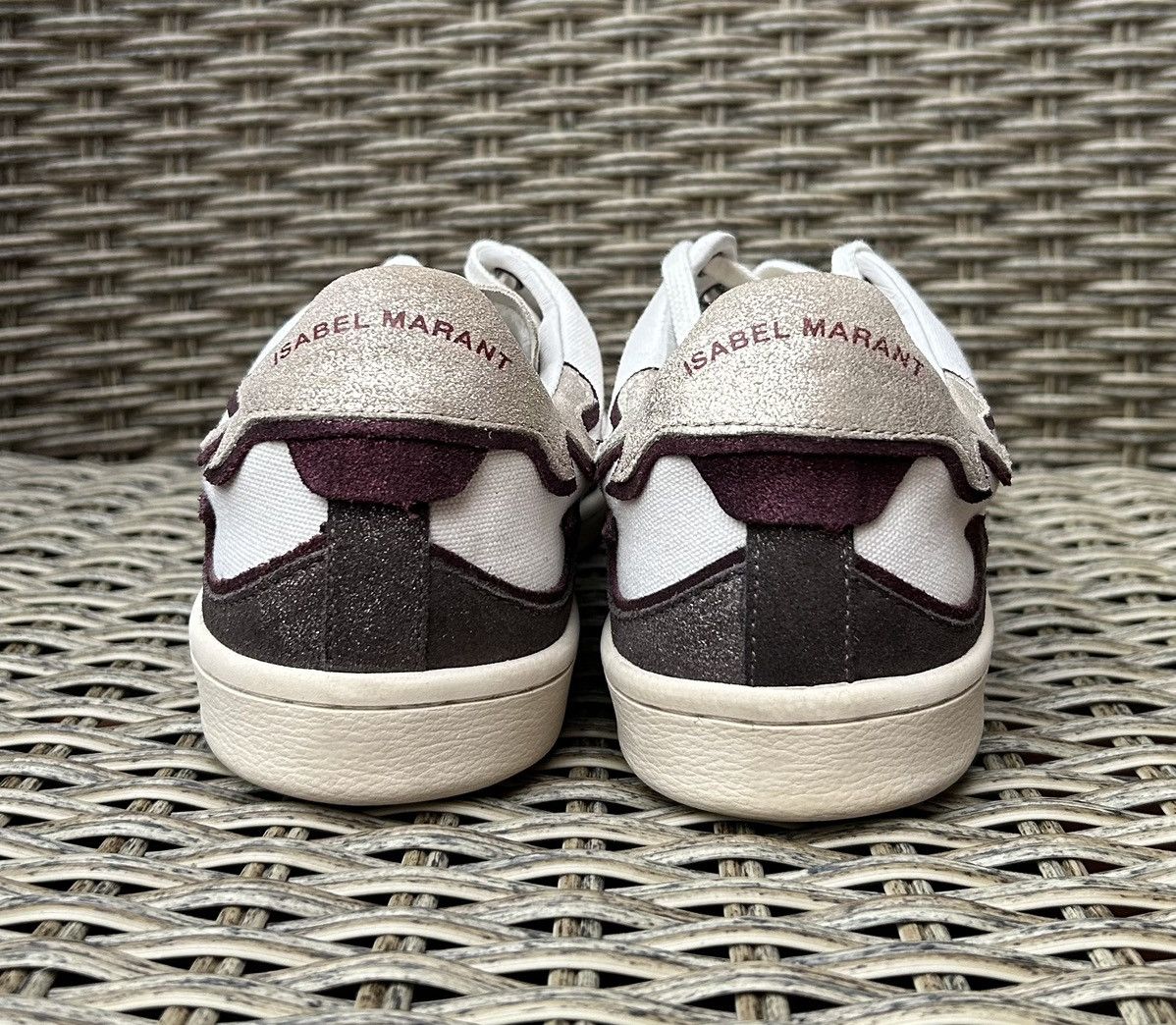 Isabel Marant × Isabel Marant Etoile Isabel Marant ETOILE Gilly Low-Top Canvas Leather Sneakers Size US 7 / IT 37 - 3 Thumbnail