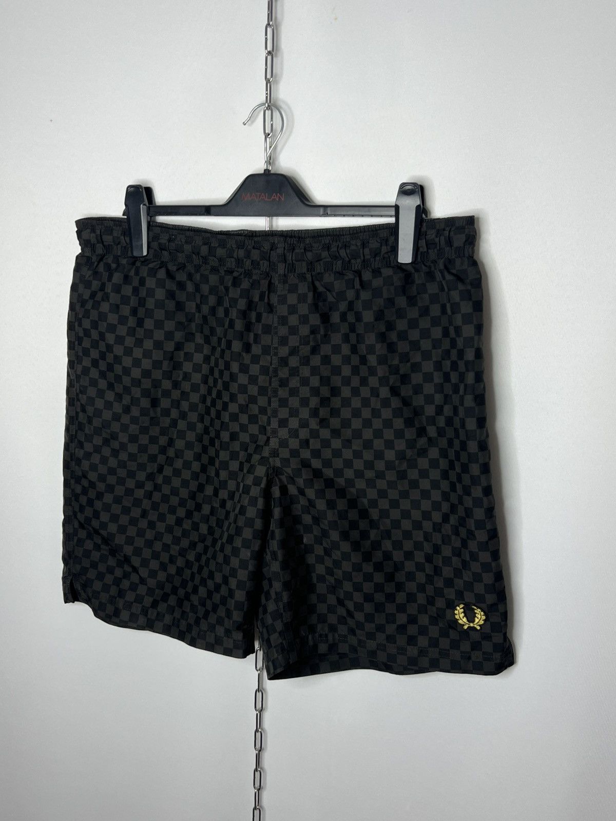 Fred Perry 🔥 Vintage Fred Perry Nylon Plaid Shorts Swim Casual ✌️ Size US 34 / EU 50 - 2 Thumbnail