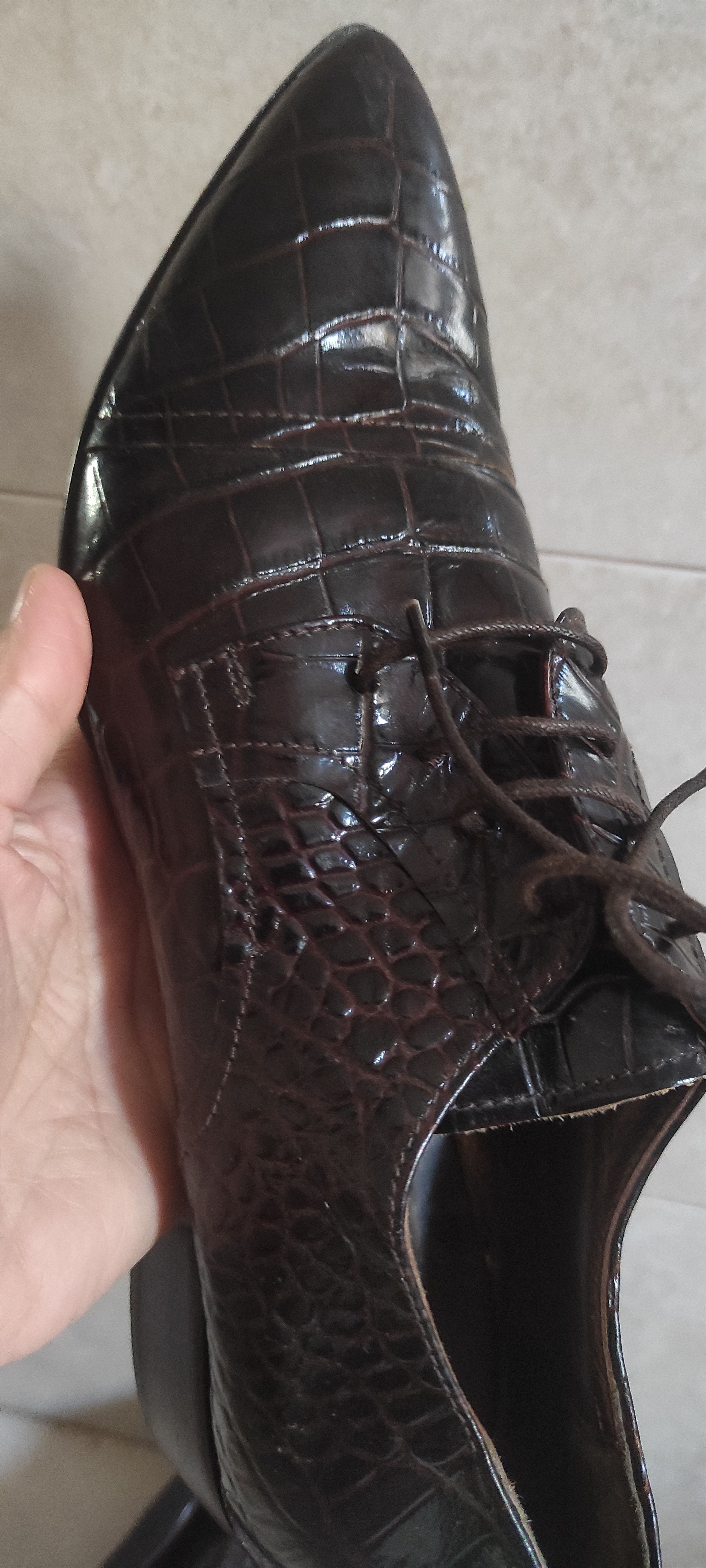 Other Laura Bellariva Crocodile Print Women's lace-up Shoes Size US 11 / IT 41 - 5 Thumbnail