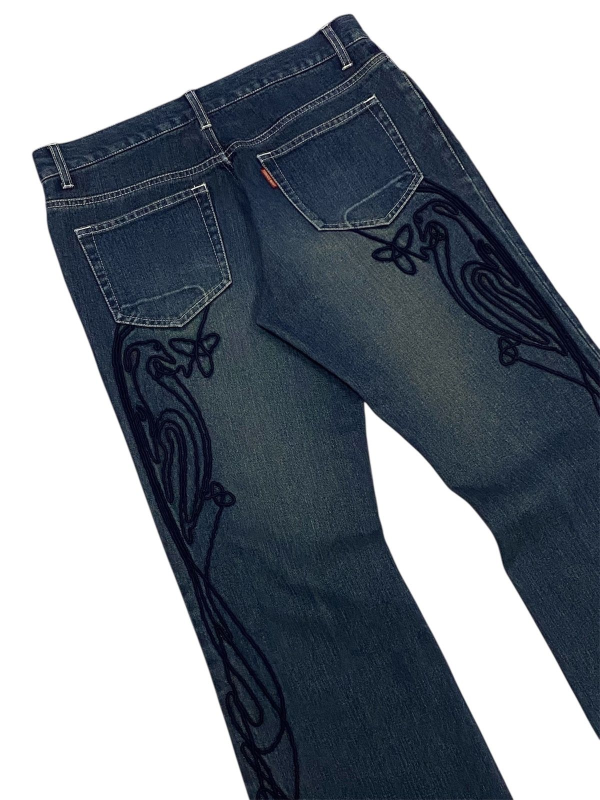Tornado Mart 💃Tornado Mart Embroidery Tribal Denim Flare Jeans Size 30" / US 8 / IT 44 - 8 Thumbnail