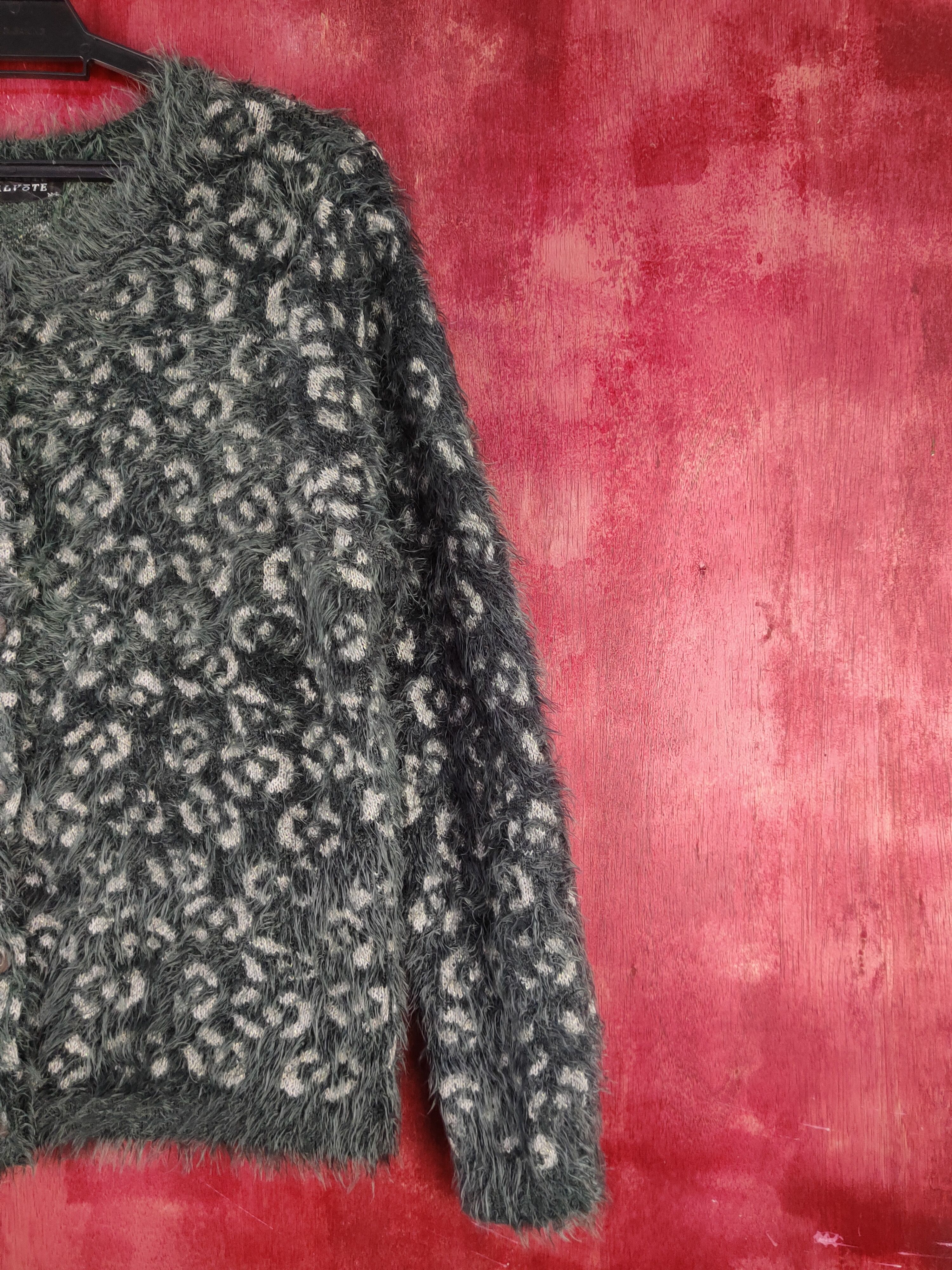 Japanese Brand × Vintage Walvote Olive Fur Mohair Knitwear Cardigan #S2085 Size M / US 6-8 / IT 42-44 - 5 Thumbnail