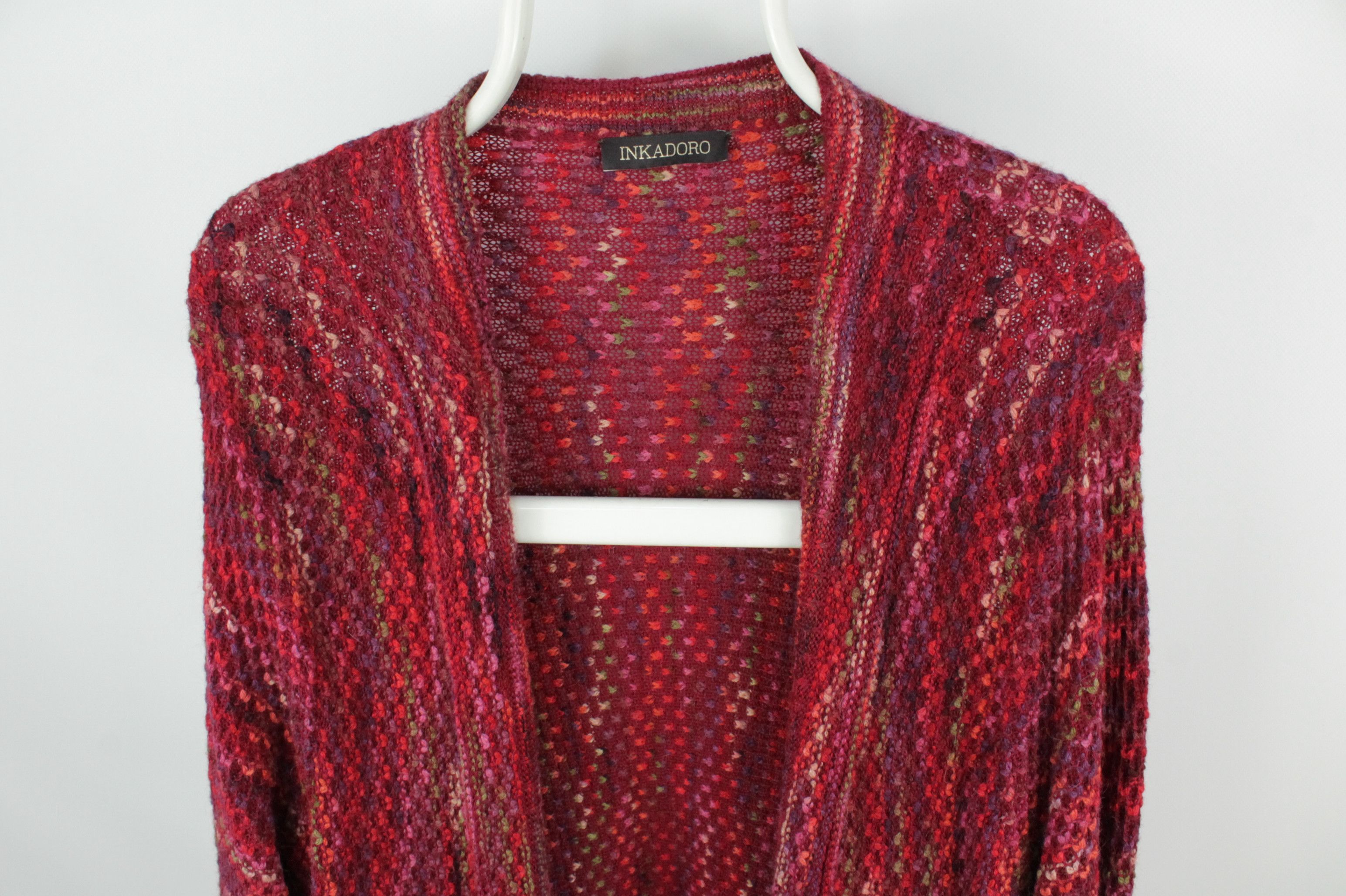 Designer × Other INKADORO Peter Hahn Knitted Alpaka Long Multicoolor Cardigan Size 3XL / US 20-22 - 2 Thumbnail