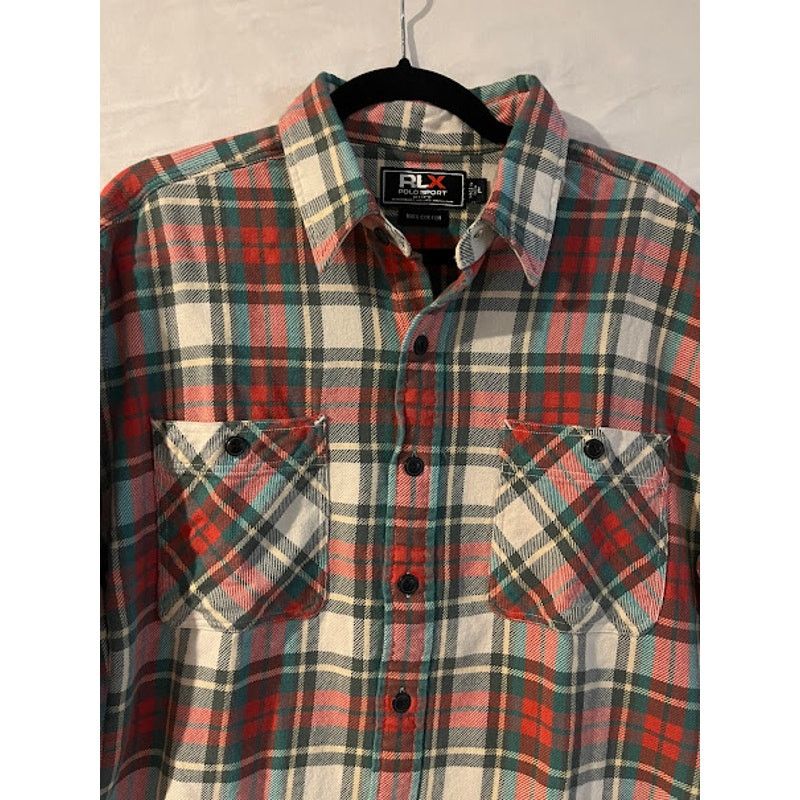 Ralph Lauren VTG 90s RLX Ralph Lauren Shirt Red Cream Green Plaid Size US L / EU 52-54 / 3 - 7 Thumbnail