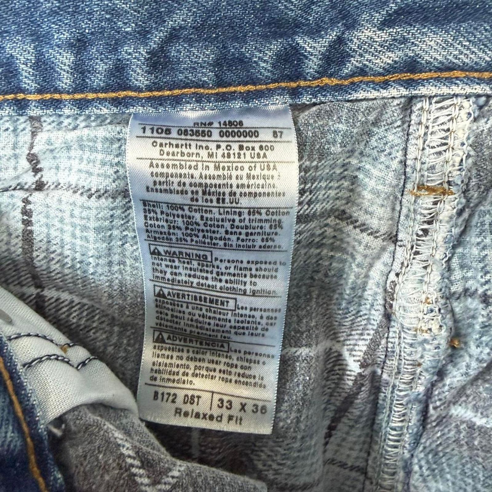 Carhartt Vintage 05 Carhartt Flannel Lined Jeans With Blue lining Size US 32 / EU 48 - 8 Thumbnail