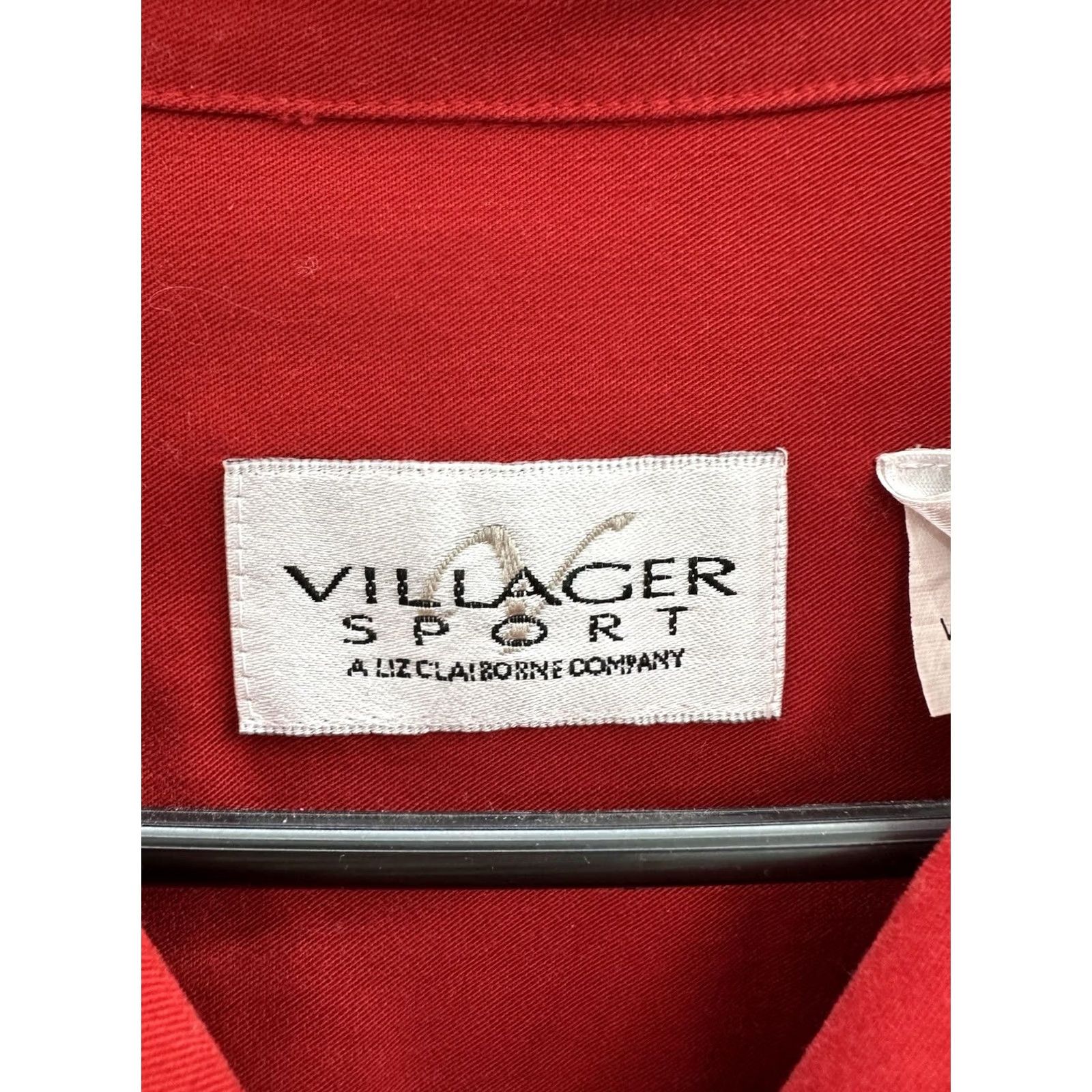 Vintage Villager Sport Womens Button Up Shirt XL Red Long Sleeve Shirt Womens XL Red Size XL / US 12-14 / IT 48-50 - 4 Thumbnail