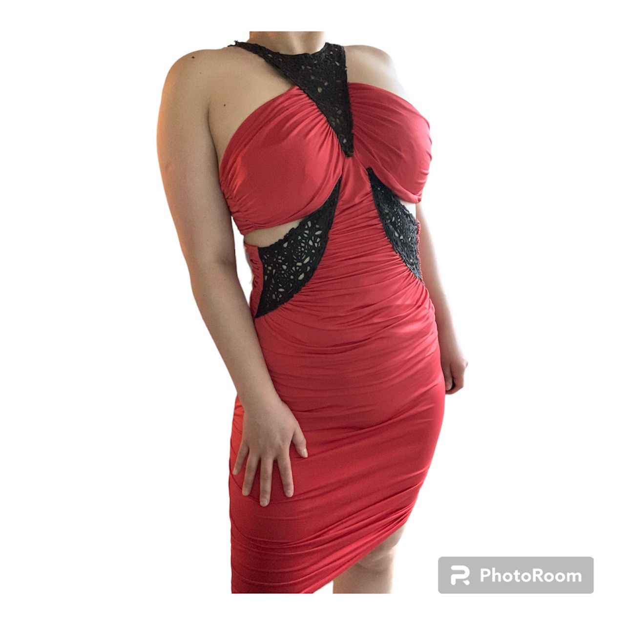 Bebe × Designer × Vintage Vintage Bebe y2k Red Cut-Out BodyCon Dress Size M / US 6-8 / IT 42-44 - 12 Thumbnail