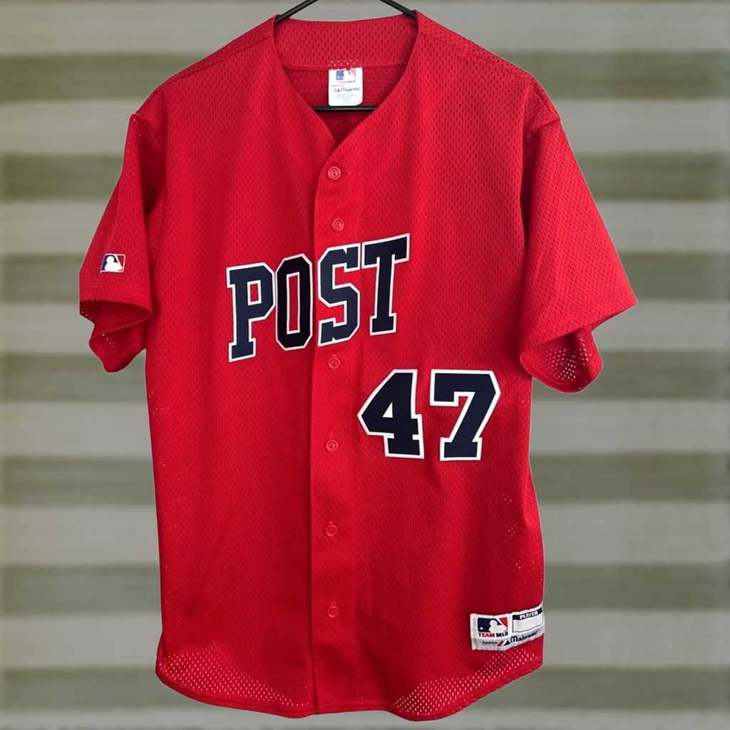47 VINTAGE Majestic Post 47 American Legion Baseball Jersey #10 L Red Mens T-Shirt 1990s/90s Size US L / EU 52-54 / 3 - 1 Thumbnail