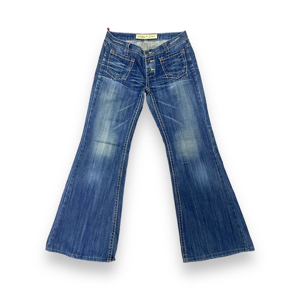 Le Grande Bleu (L.G.B.) 🇯🇵 JAPANESE SUPER FLARE BUTTON FLY WASHED DENIM PANTS Size US 30 / EU 46 - 1 Thumbnail