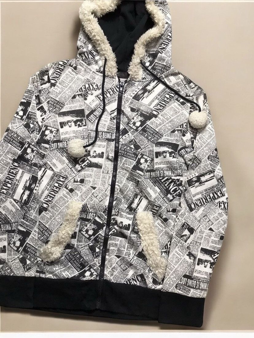 Japanese Brand If Six Was Nine x LGB Style newspaper Printed Fur Hoodie Size US M / EU 48-50 / 2 - 2 Thumbnail