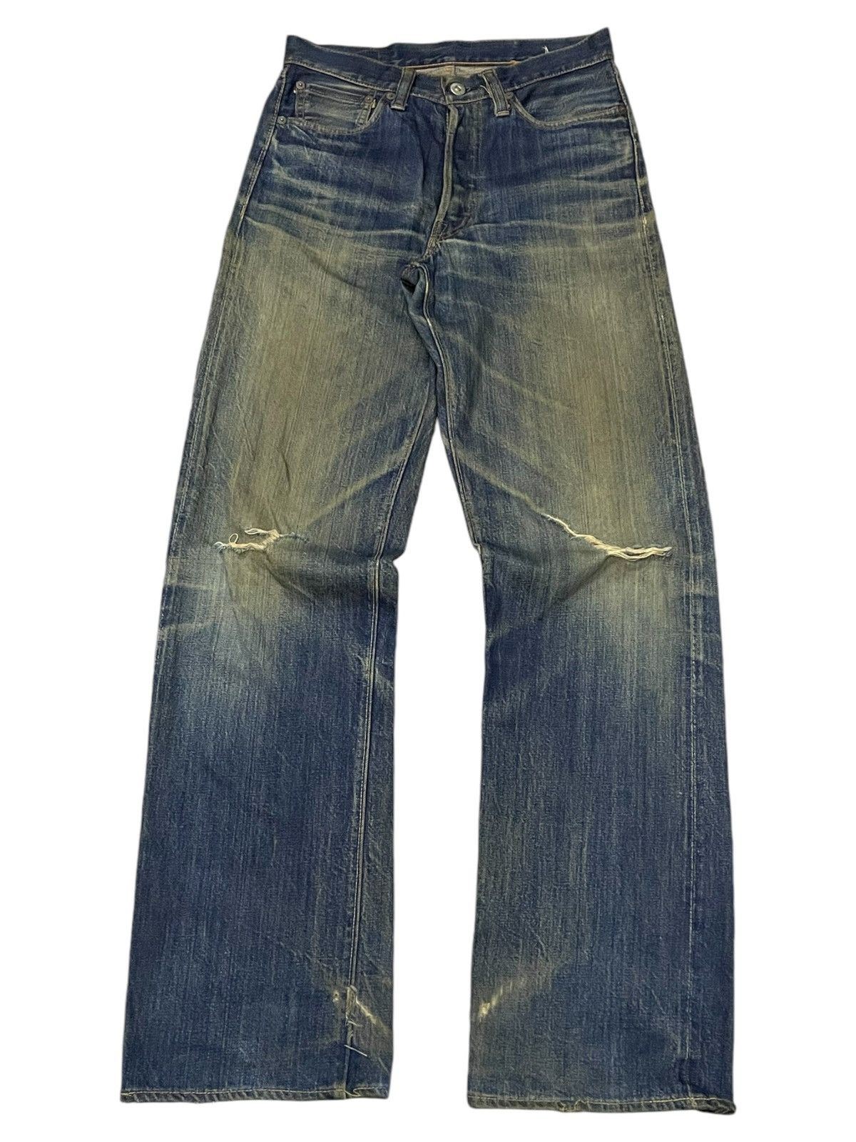 Kapital × Sugar Cane × Toyo Enterprises Vintage Sugar Canes 140z Hemp Green Selvedge Mud Wash Jeans Size US 29 - 2 Thumbnail