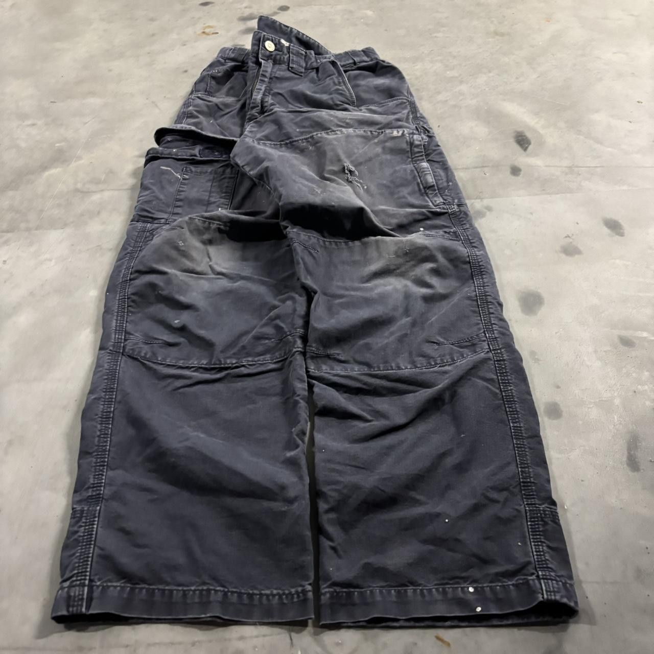 Vintage Crazy Vintage Y2K/2000s Grunge Faded Navy Blue Workwear Cargo Pants! 32x30 Size US 32 / EU 48 - 3 Thumbnail