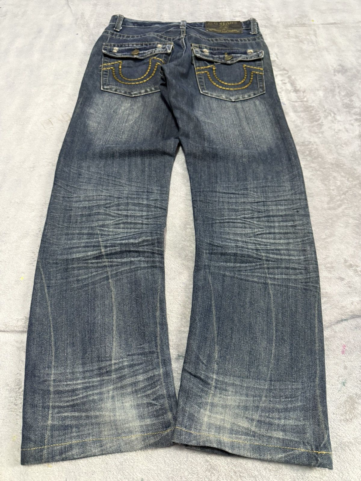 Japanese Brand × LOWBOX A.S Jeans Japan Poems Distressed Claw Mark Jeans Size US 29 - 2 Thumbnail