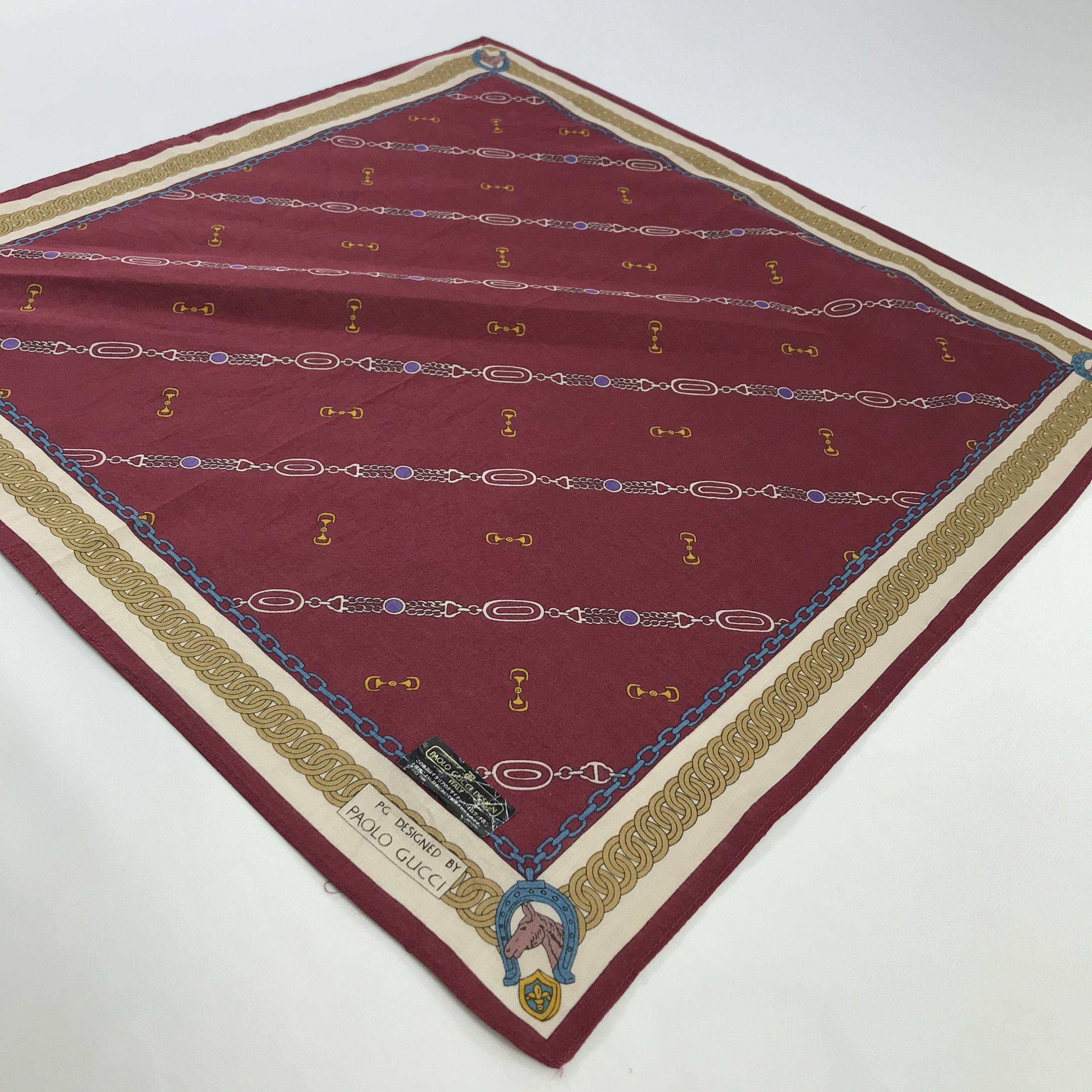 Paolo Gucci × Vintage Paolo Gucci Bandana / Handkerchief / Neckerchief - S866 Size ONE SIZE - 2 Thumbnail
