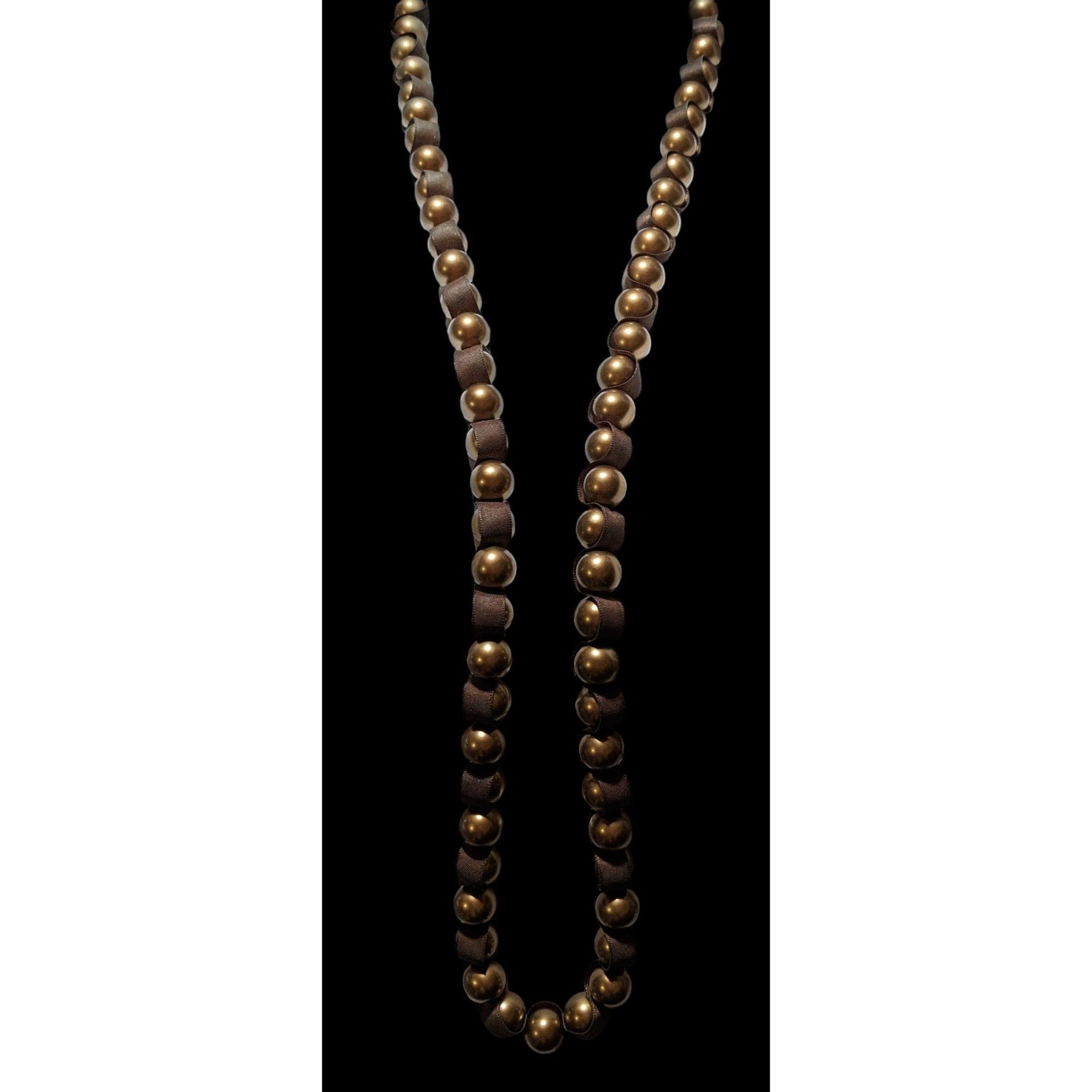 Other Brown Pearl Ribbon Necklace Size ONE SIZE - 2 Thumbnail
