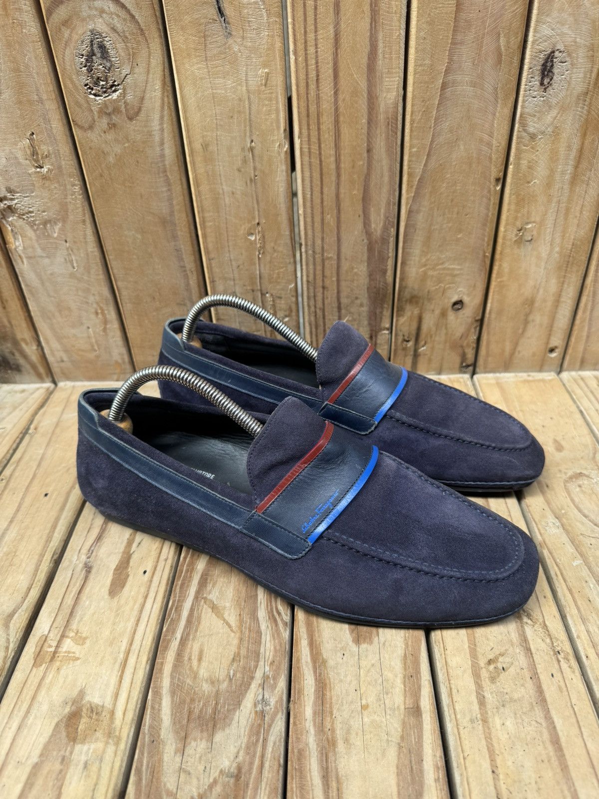 Salvatore Ferragamo Salvatore Ferragamo blue suede leather loafers EUR 42 EE Size US 8 / EU 41 - 18 Thumbnail