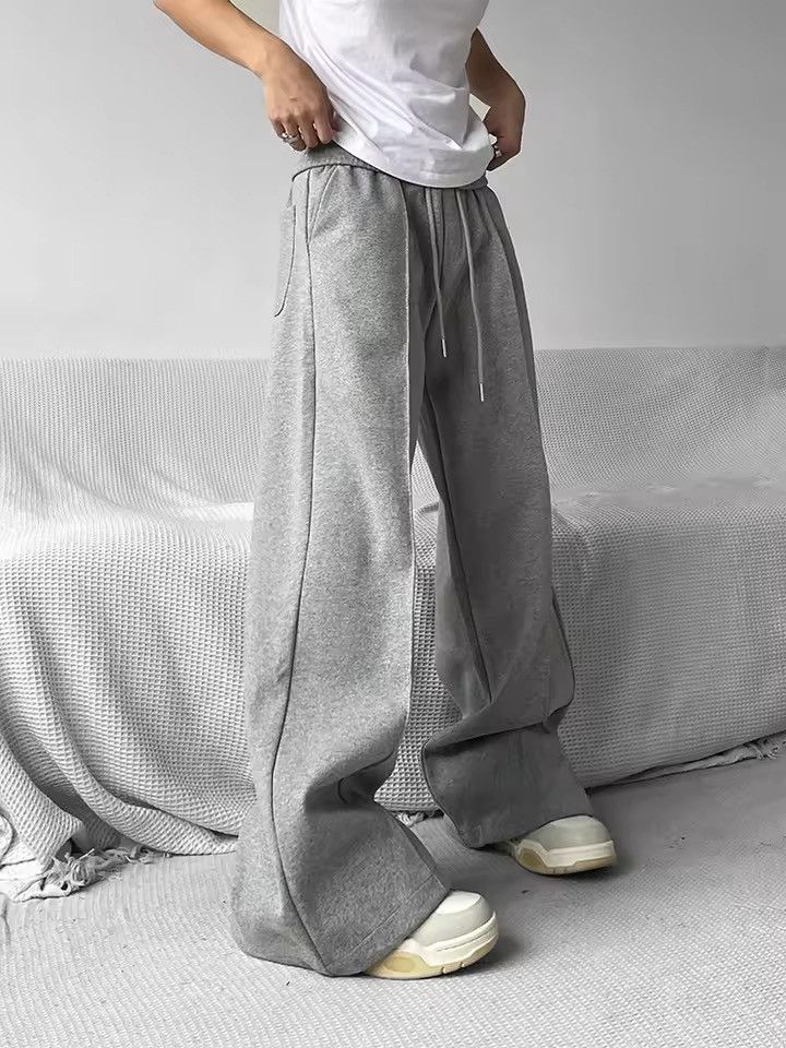 Japanese Brand Oversized Baggy Sweatpants - Wide Leg Stacked Joggers Size US 29 - 3 Thumbnail