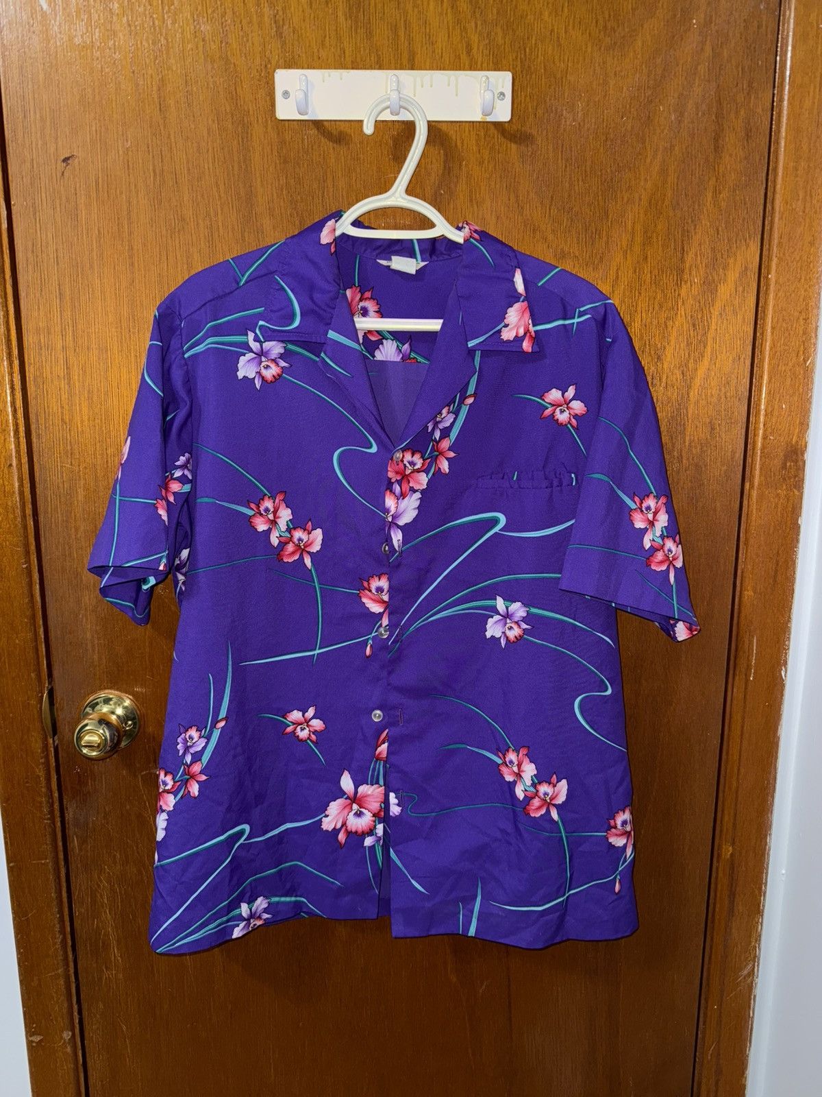 Other Vintage Purple & Teal Hawaiian Shirt Size US L / EU 52-54 / 3 - 1 Thumbnail