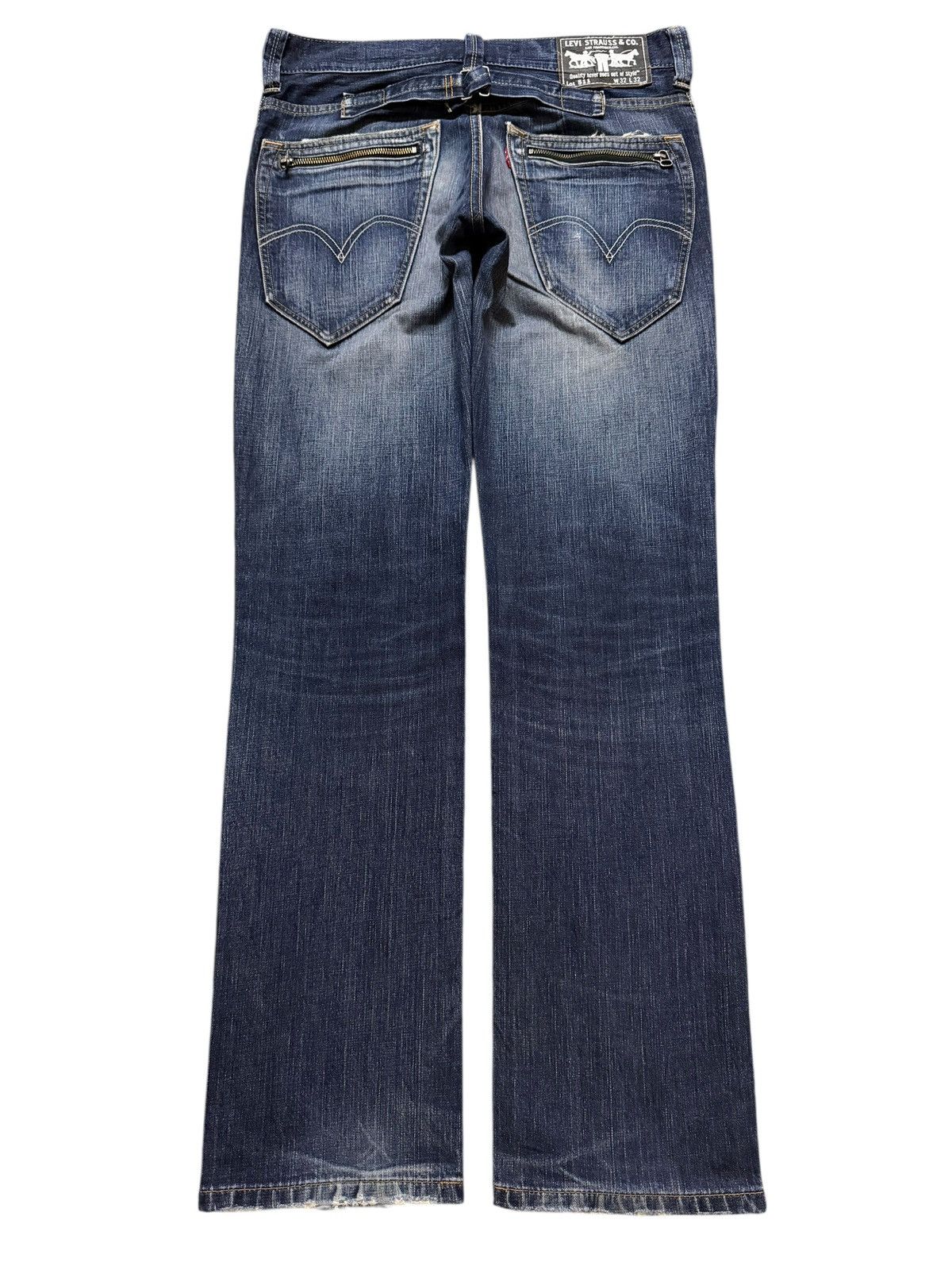Levi's Vintage Y2K Levis 511 Buckle Back Blue Faded Wash Distress Size US 32 / EU 48 - 2 Thumbnail