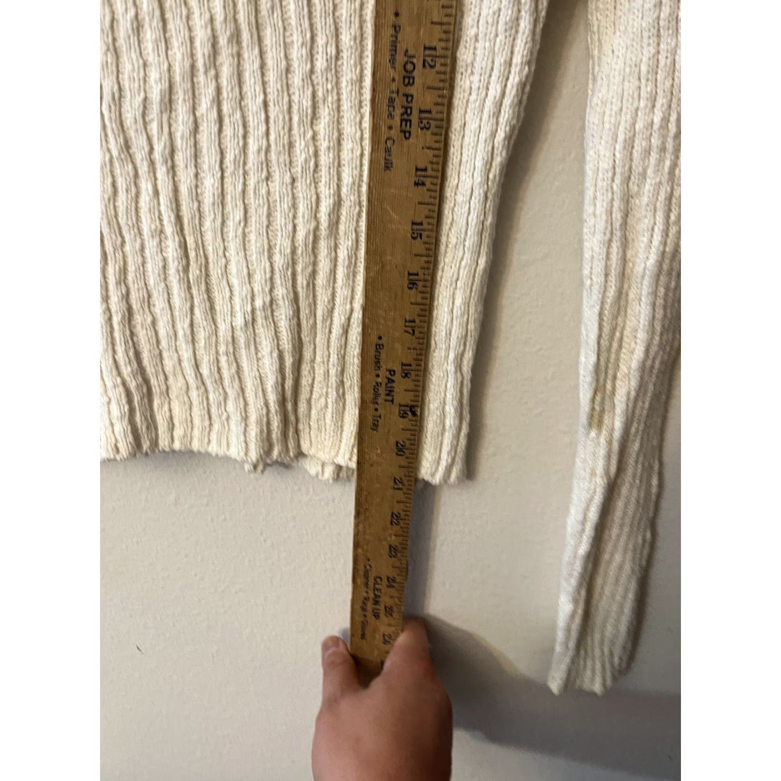 Vince Vince Womens Small White Ribbed Raglan Mock Neck Cable Knit Cotton Blend Sweater Size XS / US 0-2 / IT 36-38 - 4 Thumbnail