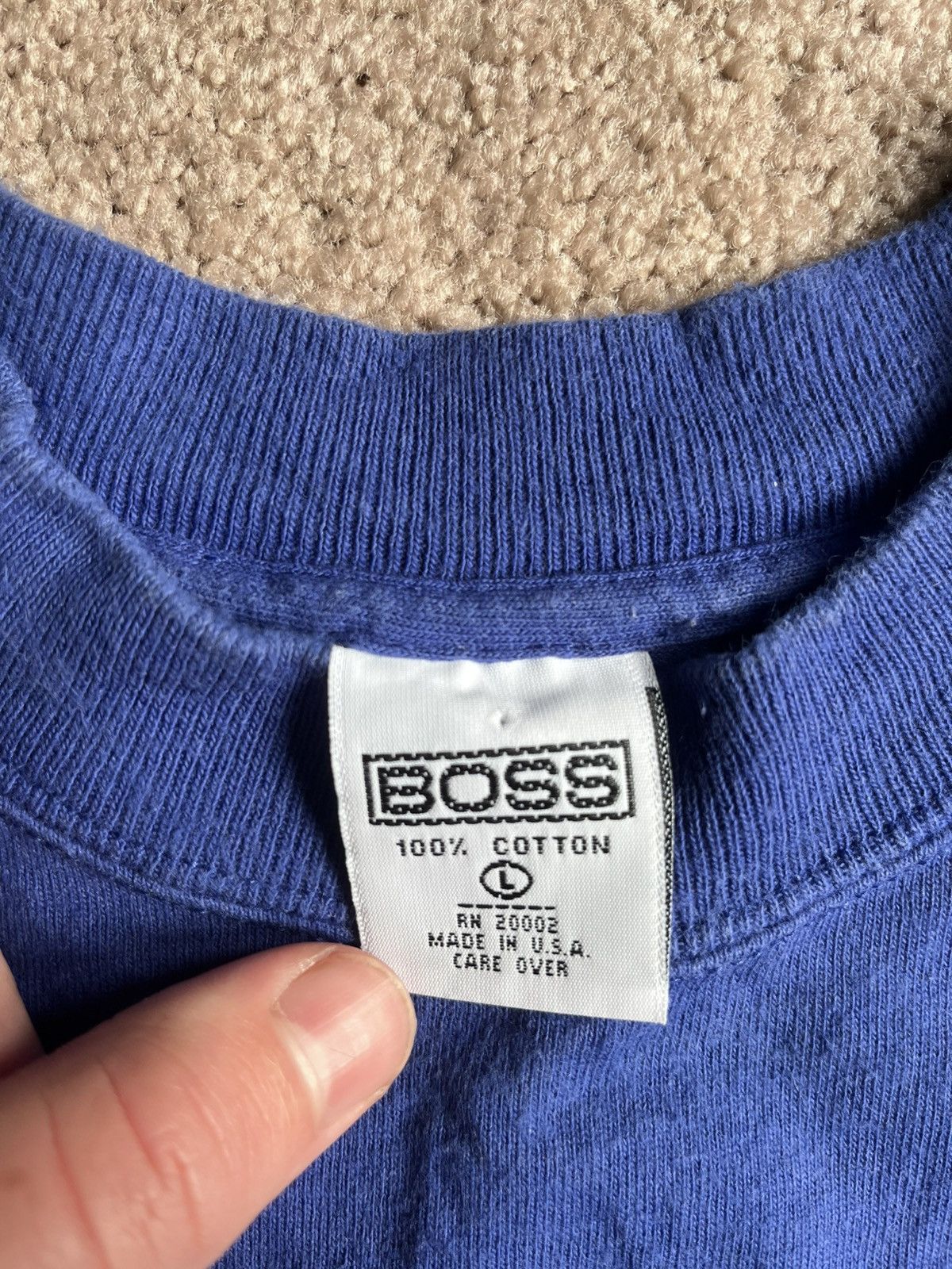 Hugo Boss 90s Boss Embroidered Spellout Shirt Size US XL / EU 56 / 4 - 2 Thumbnail