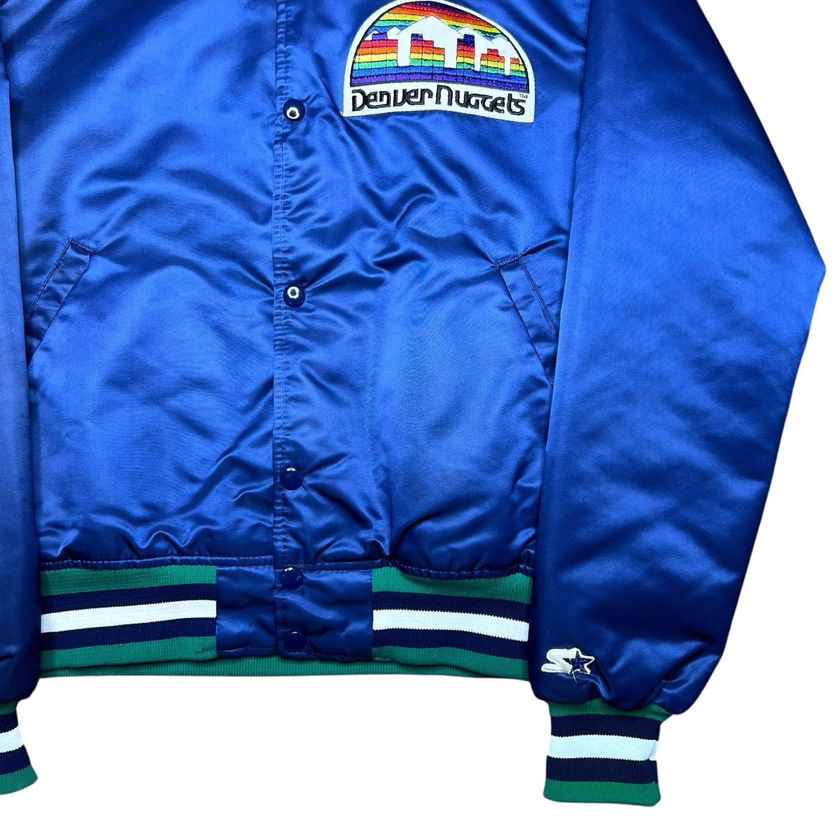 Starter Vintage 1980s NBA Denver Nuggets Starter Satin Bomber Jacket Size US M / EU 48-50 / 2 - 17 Thumbnail
