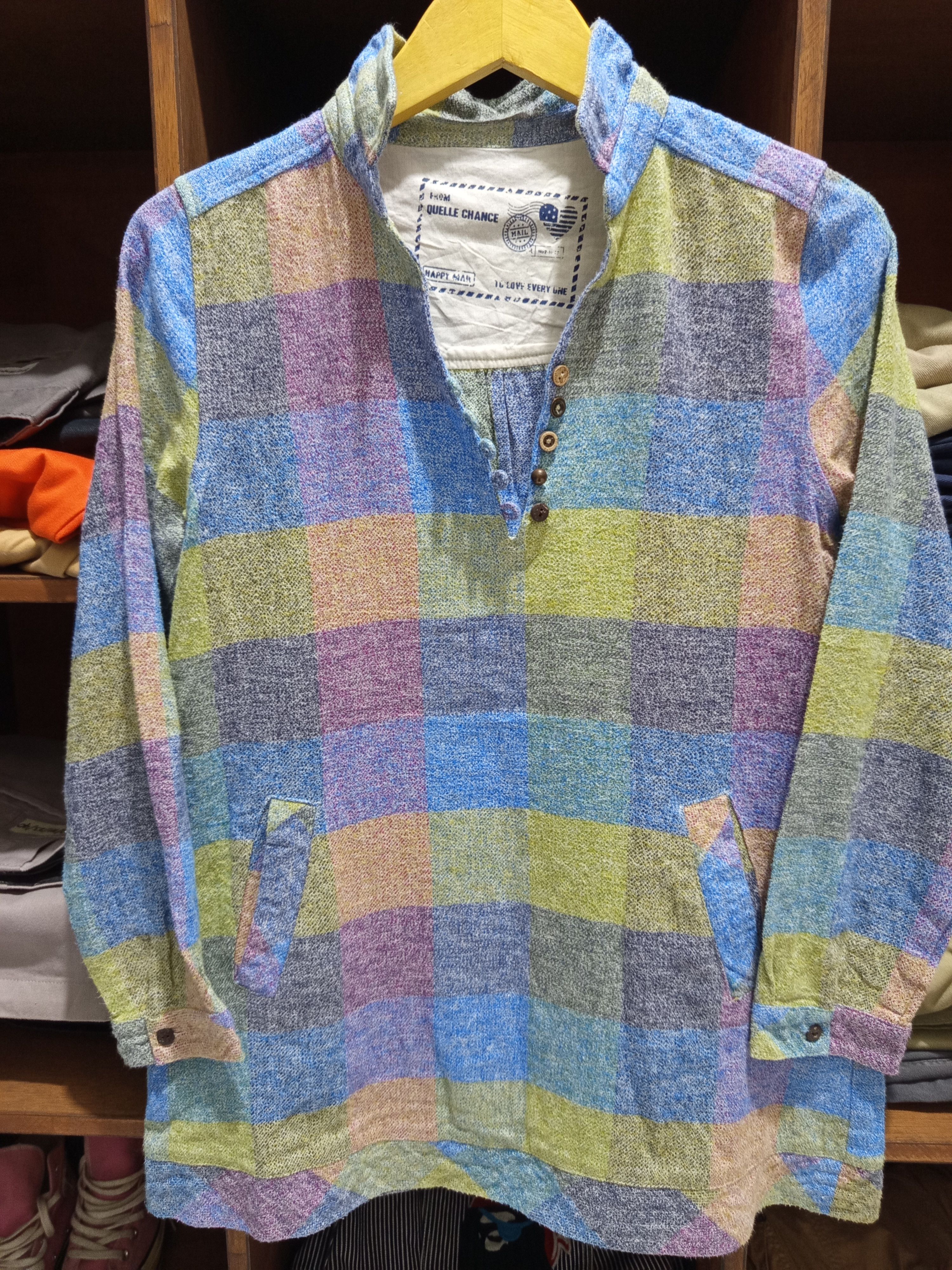 Japanese Brand Vintage Quelle Chance Pastel Plaid Pullover Shirt Size M / US 6-8 / IT 42-44 - 2 Thumbnail
