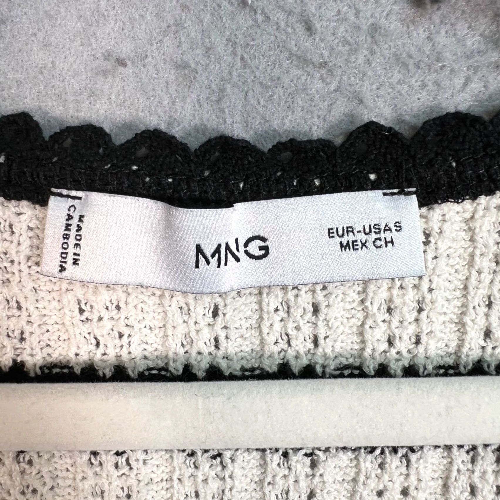 Mango Mango Womens Striped Knit Vest Black & White Sleeveless Open Front Small Size S / US 4 / IT 40 - 3 Thumbnail